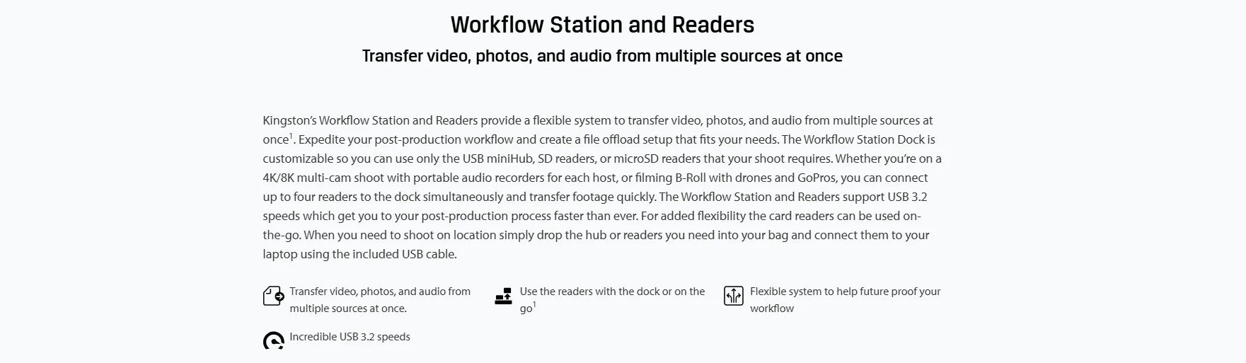 قارئ بطاقات SD من Kingston Workflow - WFS-SD