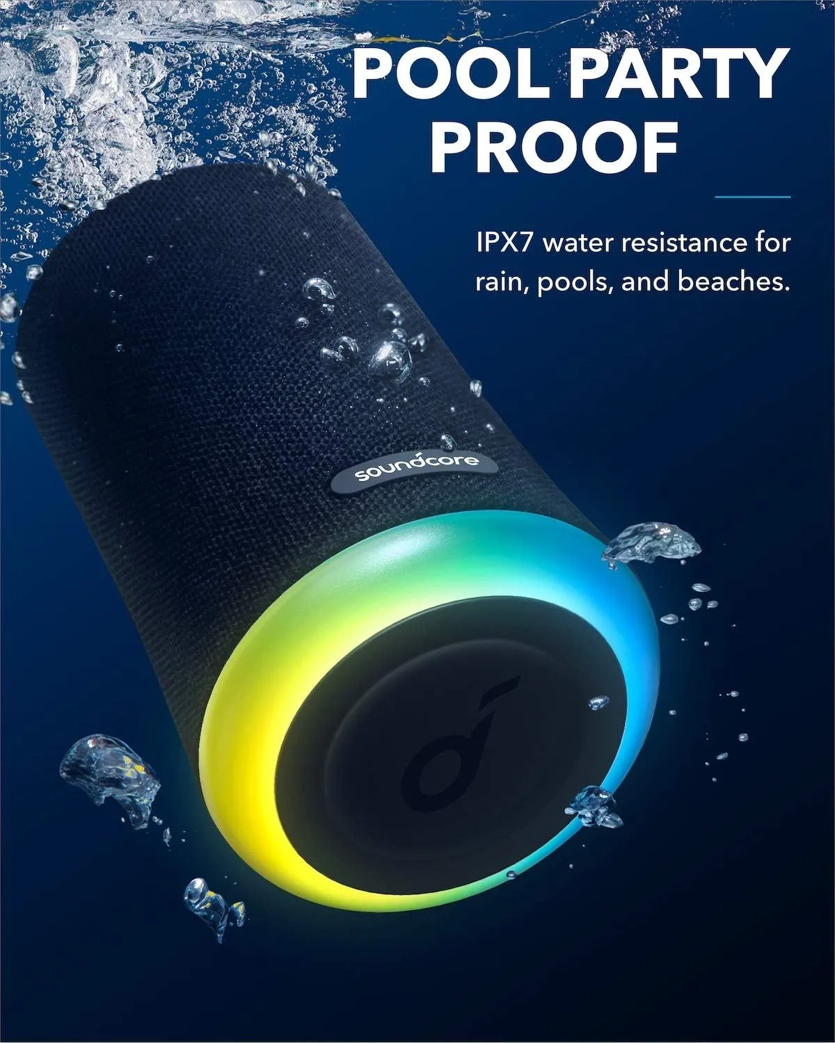 سماعة Anker Soundcore Flare Mini محمولة مقاومة للماء - أزرق