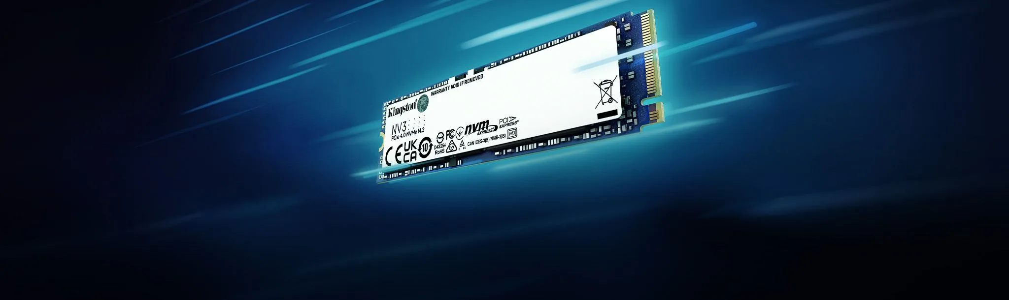 قرص SSD داخلي Kingston NV3 سعة 2TB نوع M.2 2280 NVMe PCIe 4.0 Gen 4x4 بسرعة حتى 6000 ميجابايت/ث
