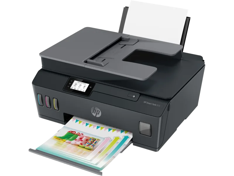 طابعة HP Smart Tank 615 لاسلكية متعددة الوظائف ملونة مع وحدة تغذية ADF - Y0F71A