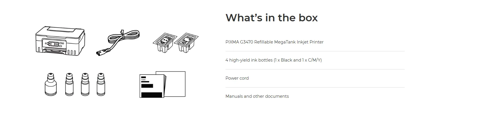 طابعة Canon PIXMA G3470 MegaTank لاسلكية ملونة 3 في 1 - أسود