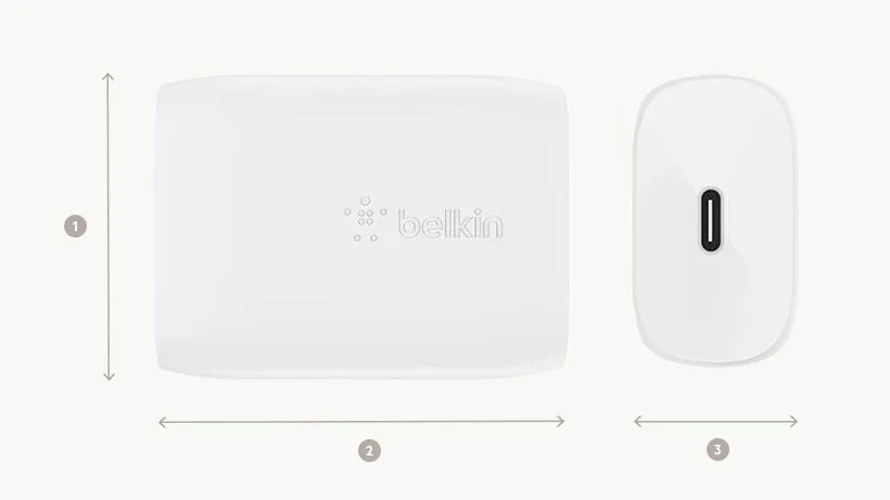 شاحن Belkin بمنفذ USB-C - قدرة 20 واط