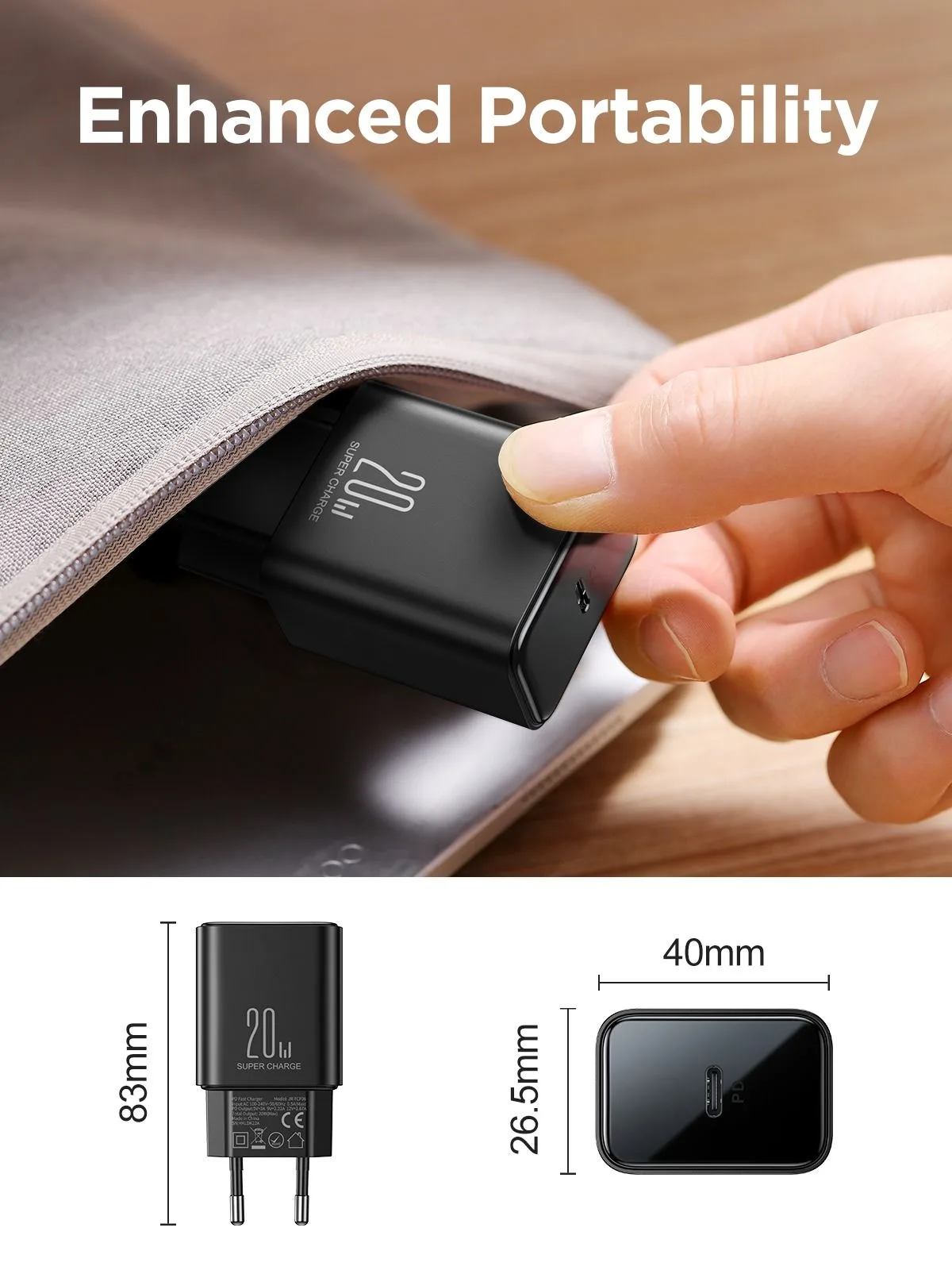 شاحن Joyroom بمنفذ USB-C - قدرة 20 واط