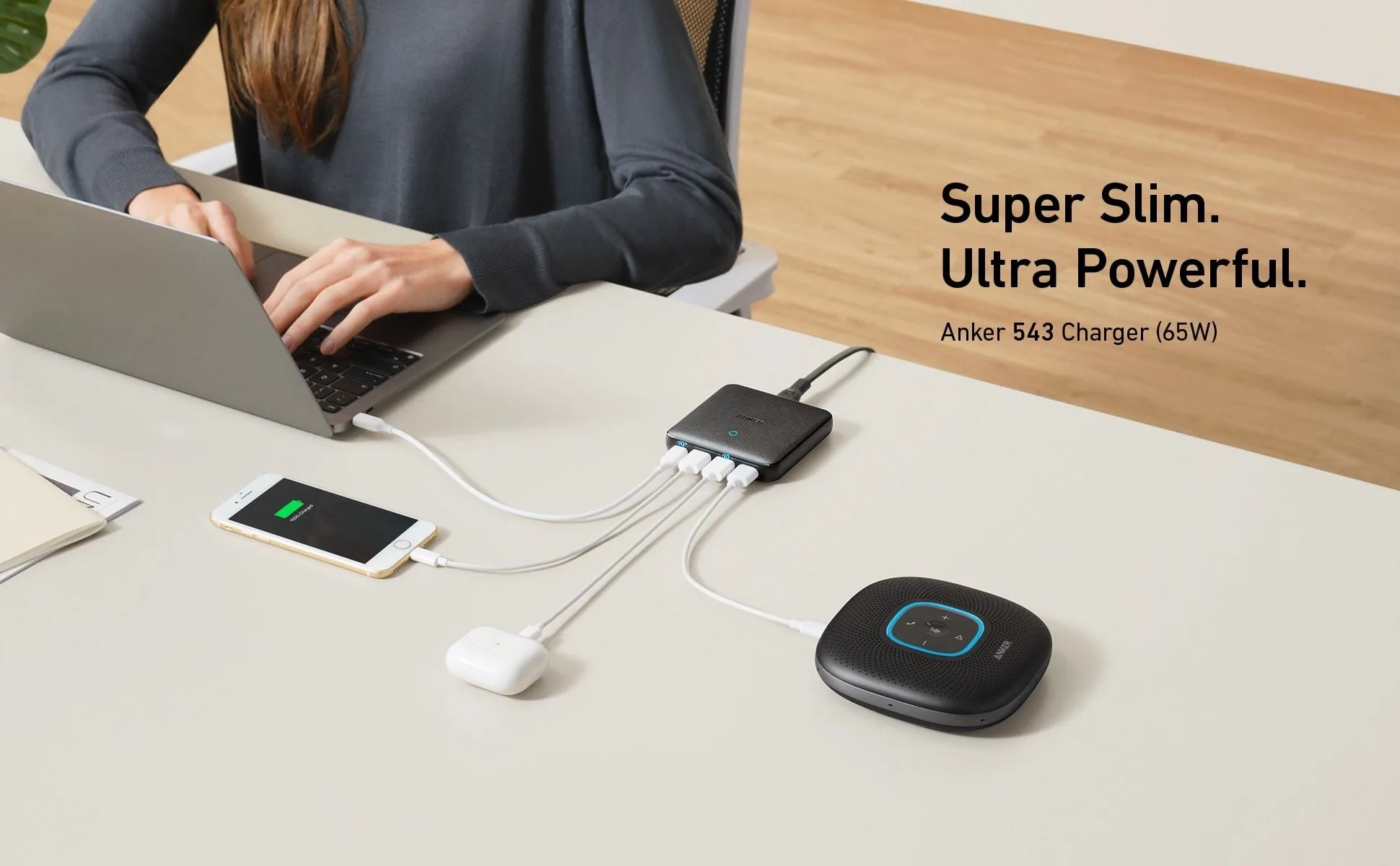 Anker PowerPort Atom III Slim ( 4 Ports) Charger - 65W