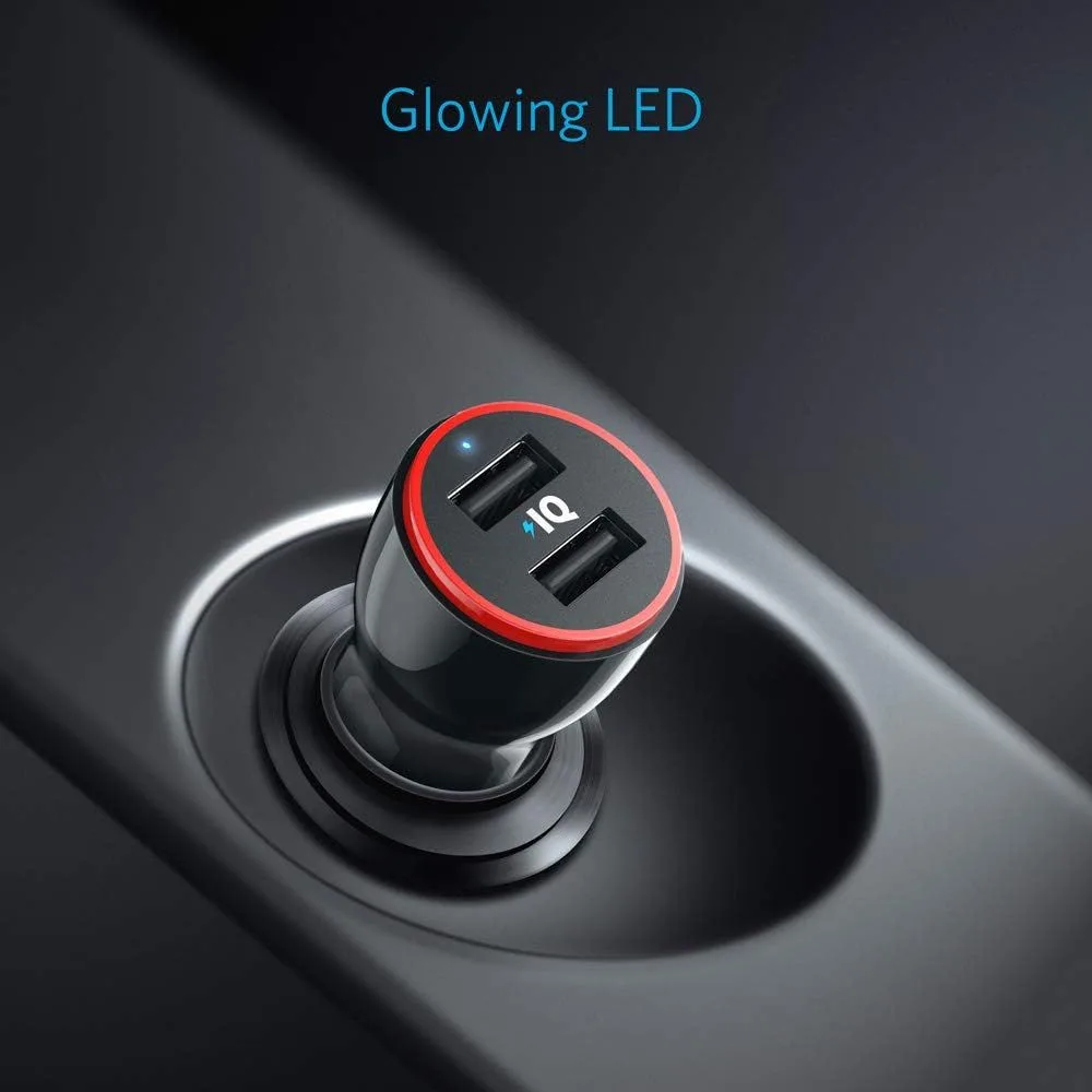 شاحن سيارة Anker PowerDrive 2 بمنفذي USB-A - تيار 4.8 أمبير