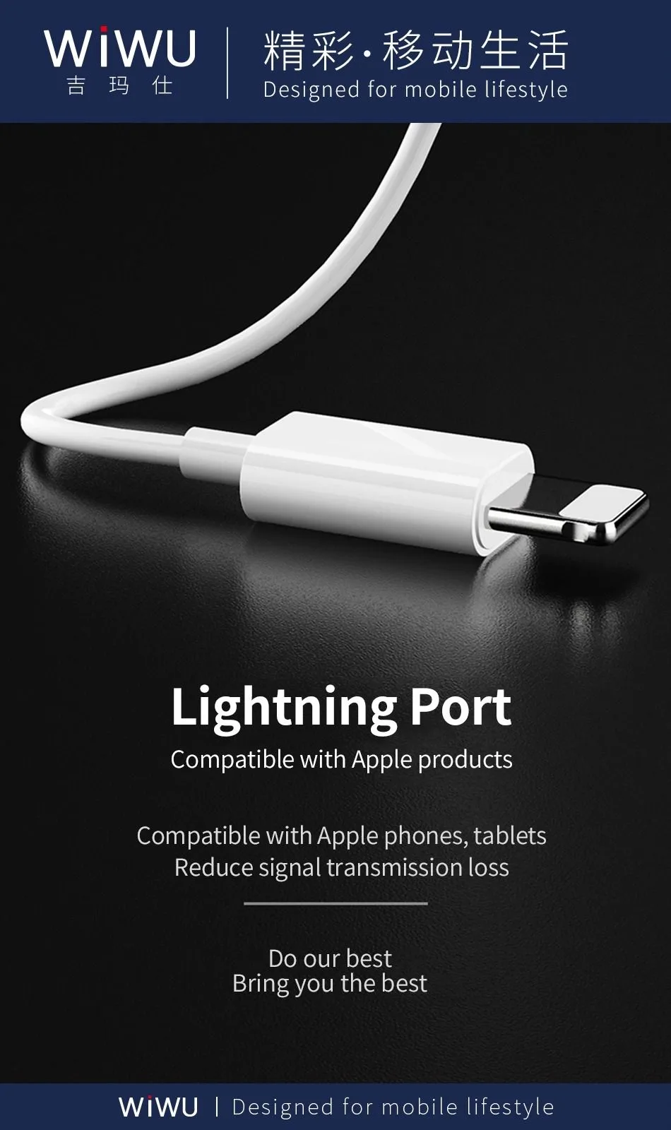 Wiwu Lightning Half-in-Ear Wired Headphone - White