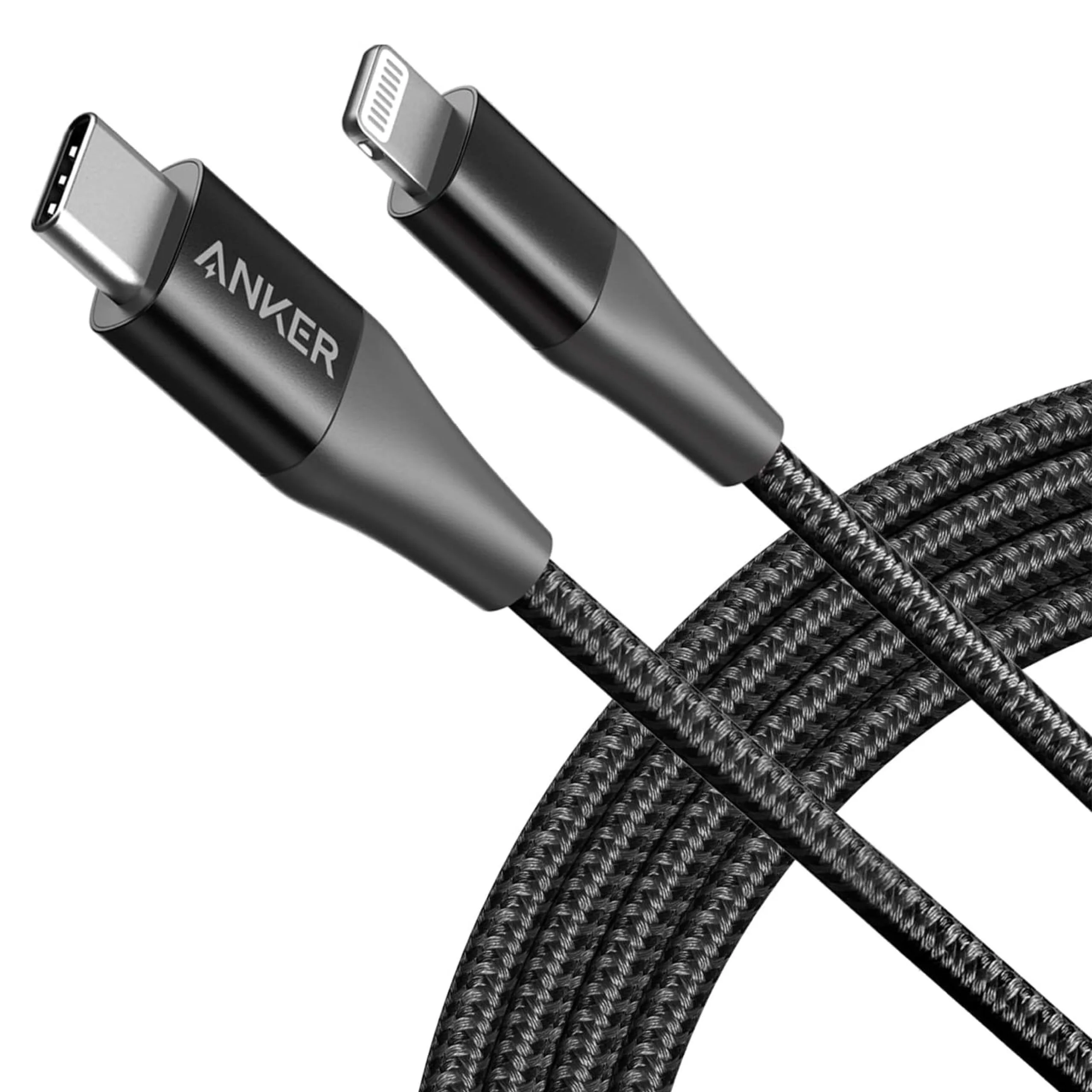 كابل Anker PowerLine+ II من USB-C إلى Lightning مجدول بالنايلون للشحن السريع - 1.8 متر