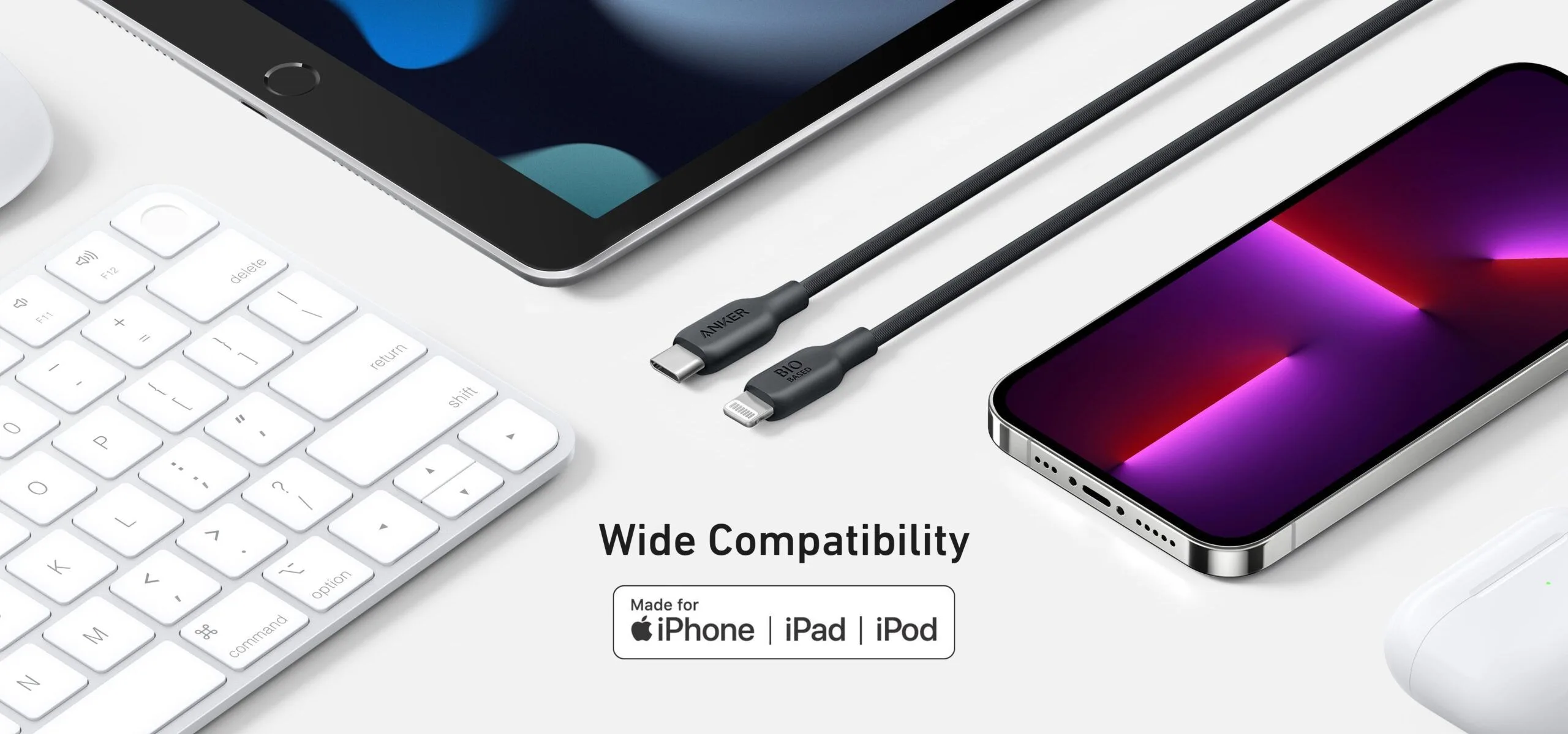 كابل Anker 542 من USB-C إلى Lightning من مواد حيوية - 0.9 متر