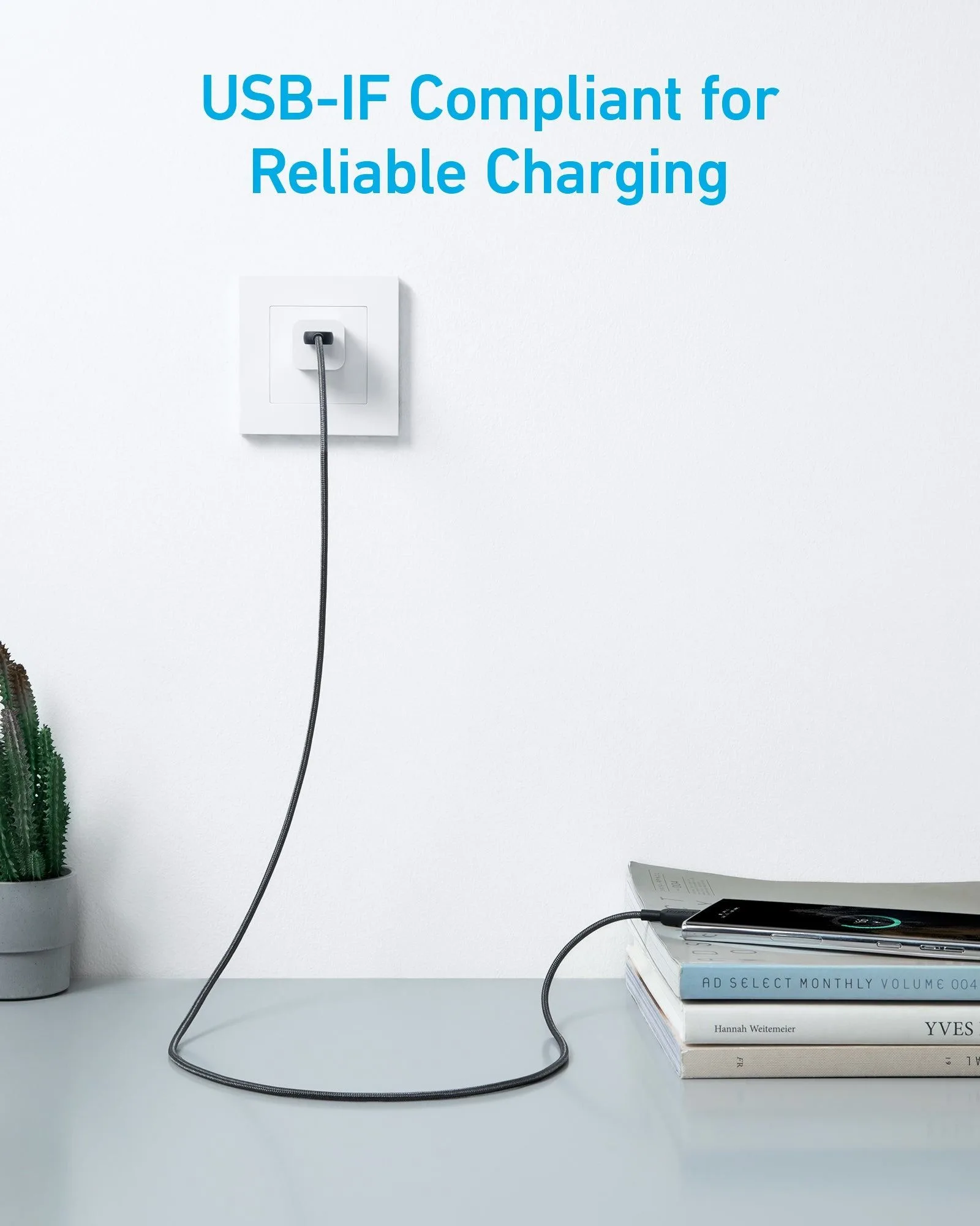 Anker USB-A to USB-C Durable Braided Fast Charging Cable 6ft/1.8m