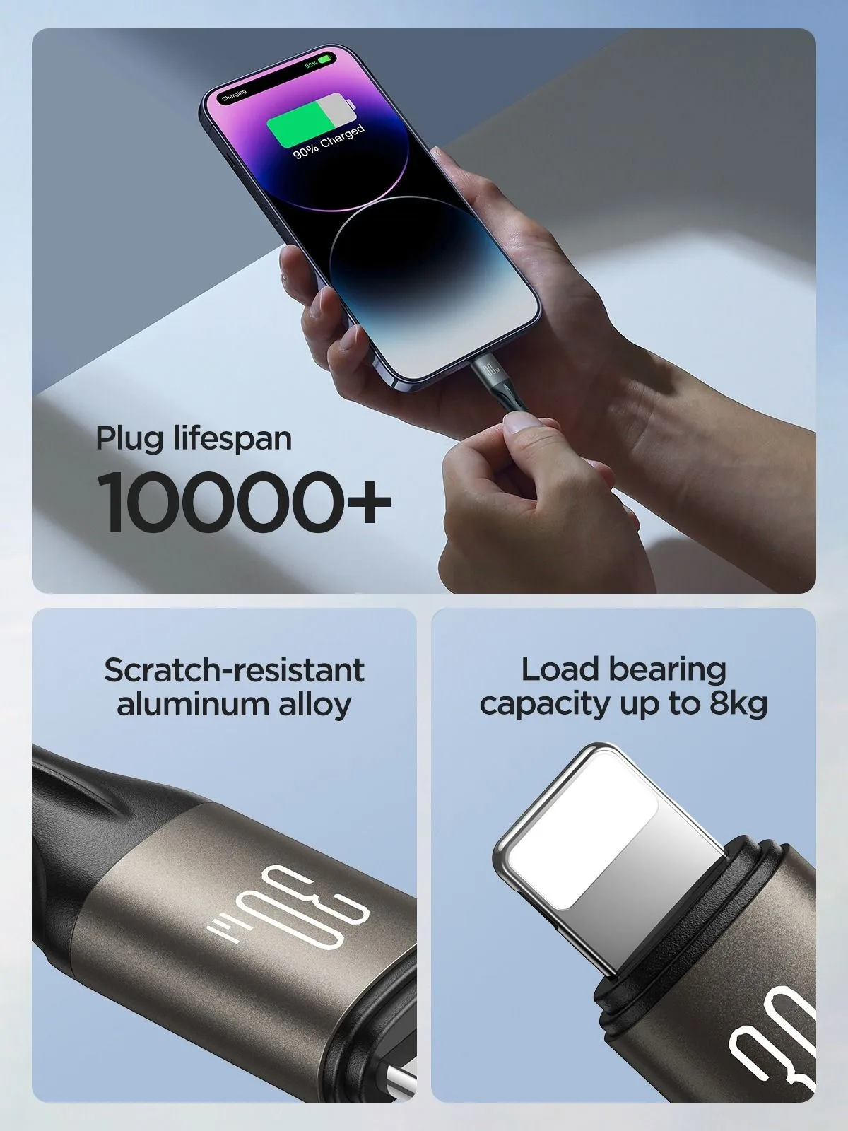 كابل Joyroom من Type-C إلى Lightning مجدول بالنايلون - 30 واط