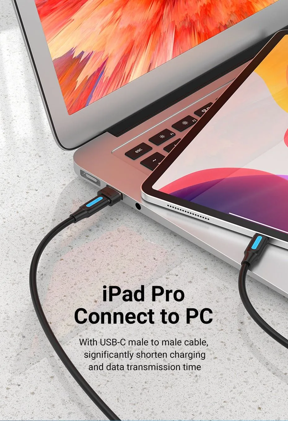 محوّل Vention من USB-A 2.0 ذكر إلى USB-C أنثى - CDWB0
