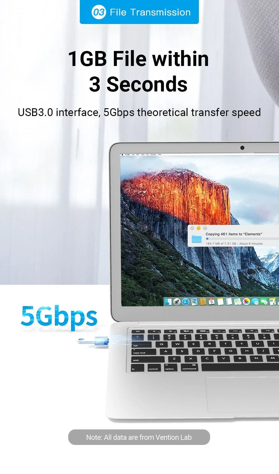 Vention USB-C Male to USB-A 3.0 Female OTG Adapter Gray Aluminum Alloy Type - CDQH0