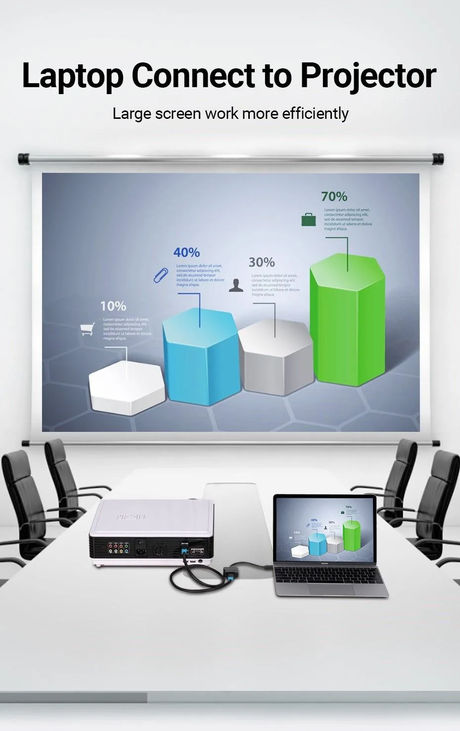 محوّل Vention من Type-C إلى HDMI بطول 0.15 متر - أسود - TDCBB