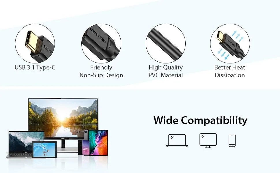 كابل Vention من Type-C إلى HDMI بدقة 4K - CGUBH