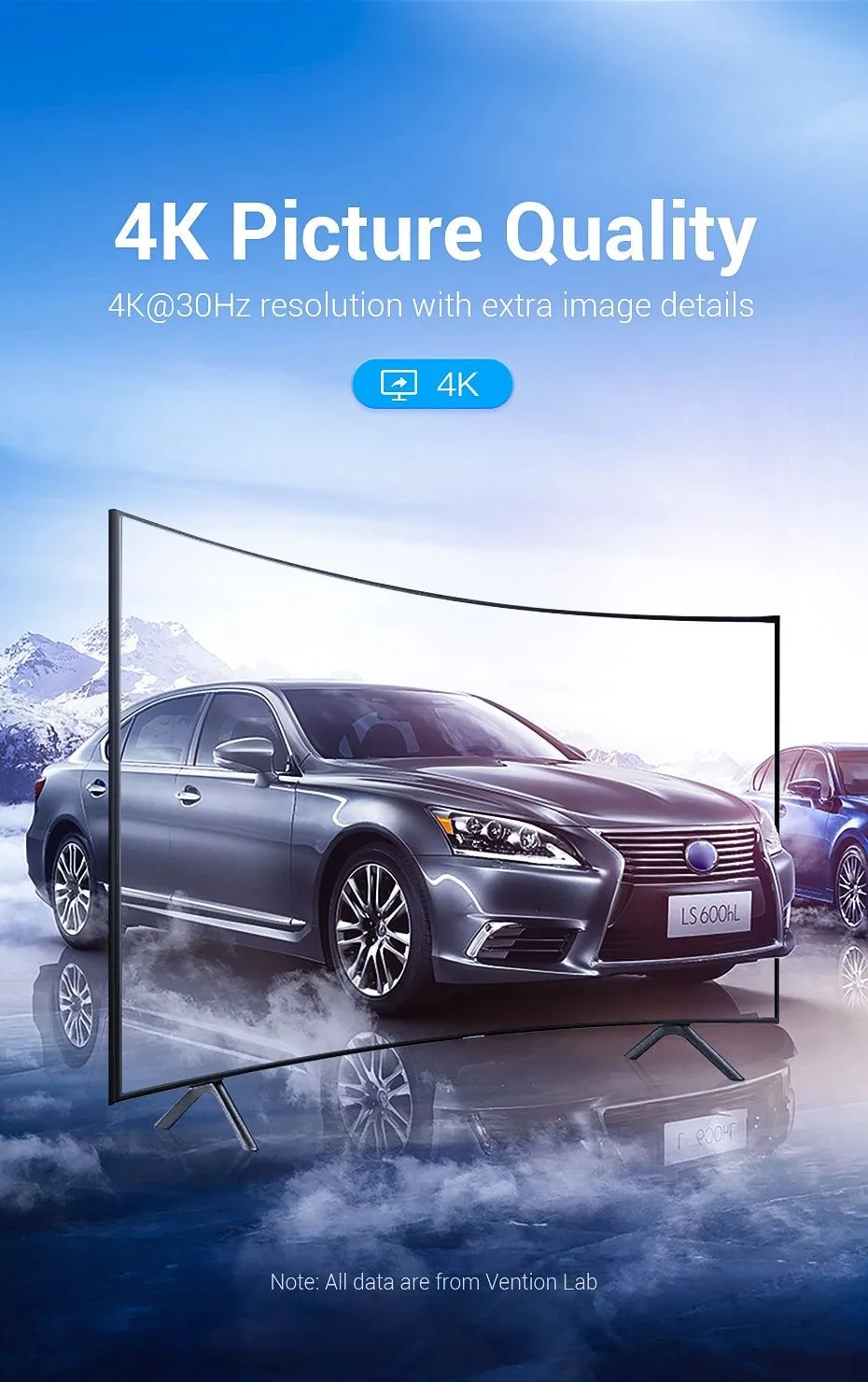 كابل Vention من DisplayPort إلى HDMI بدقة 4K بطول 3 أمتار - HAGBI