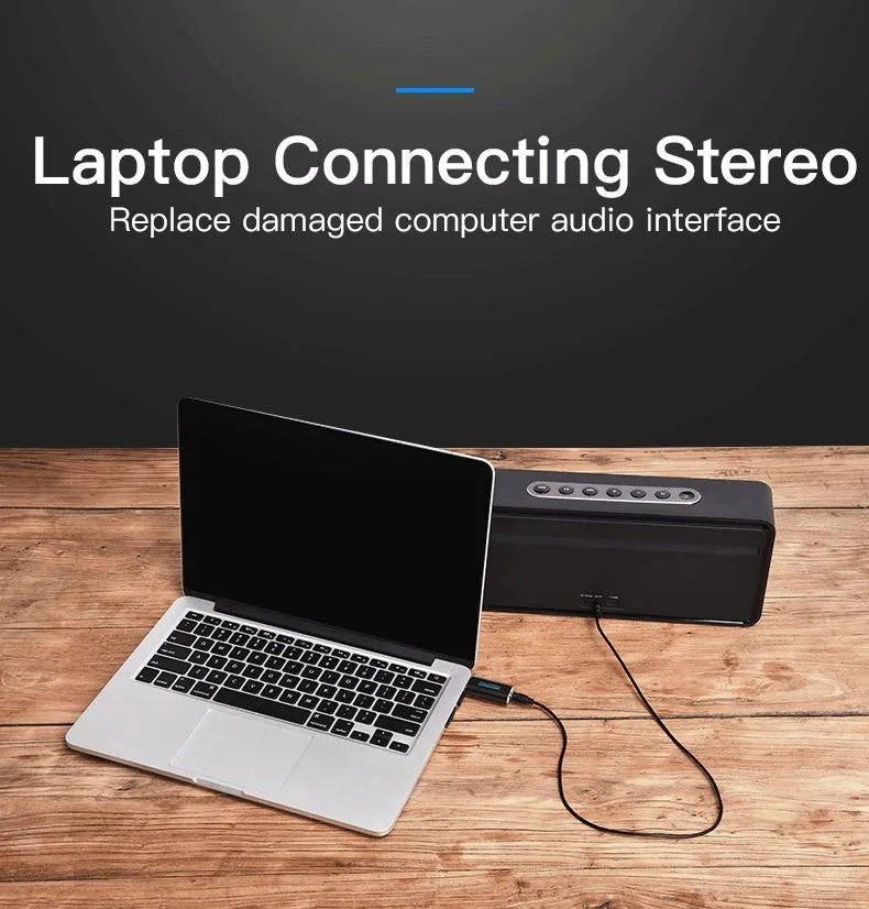 Vention USB External Sound Card Black Metal Type - VAB-S16-B