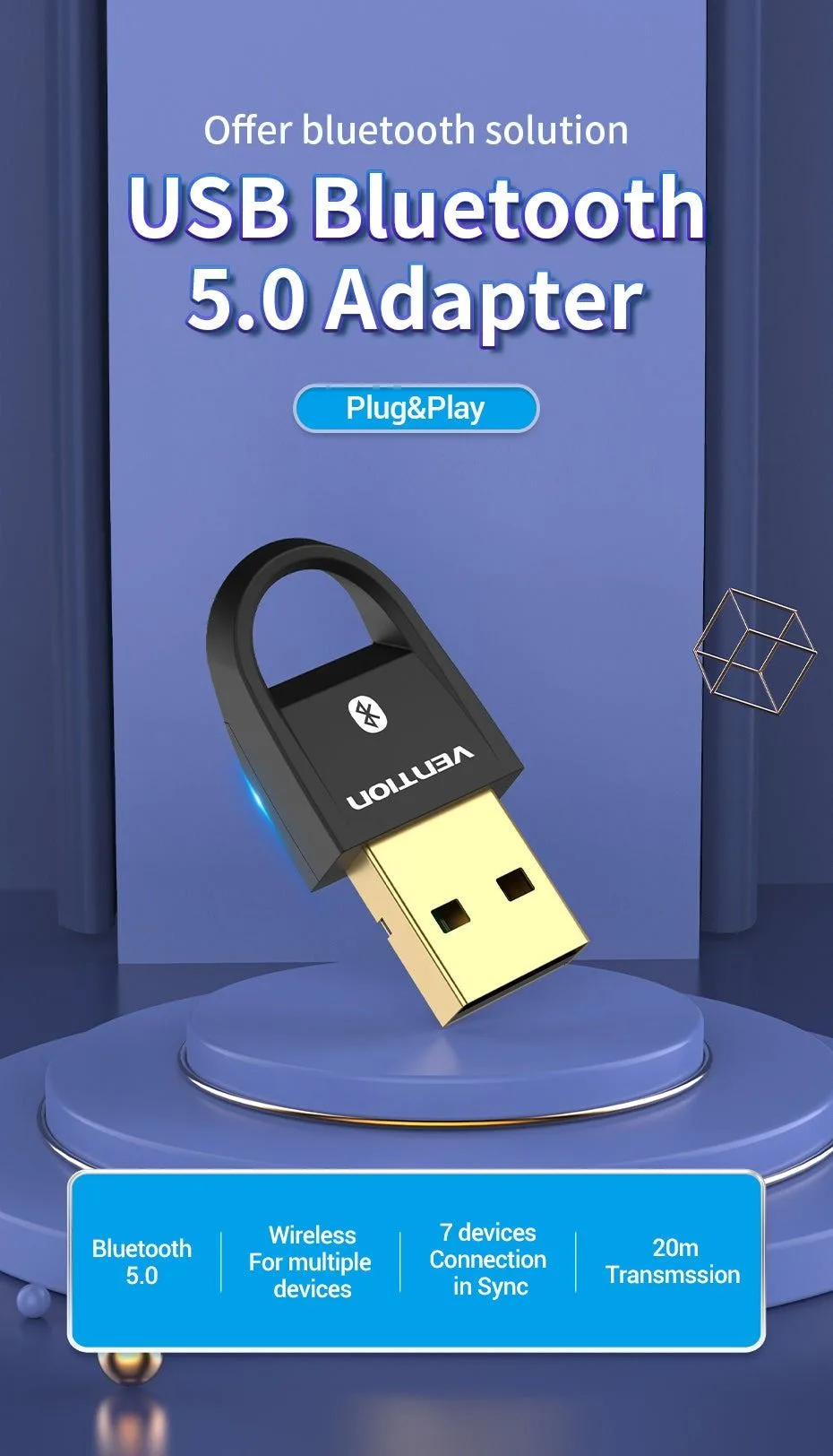 Vention USB 5.0 Bluetooth Adapter - CDSB0