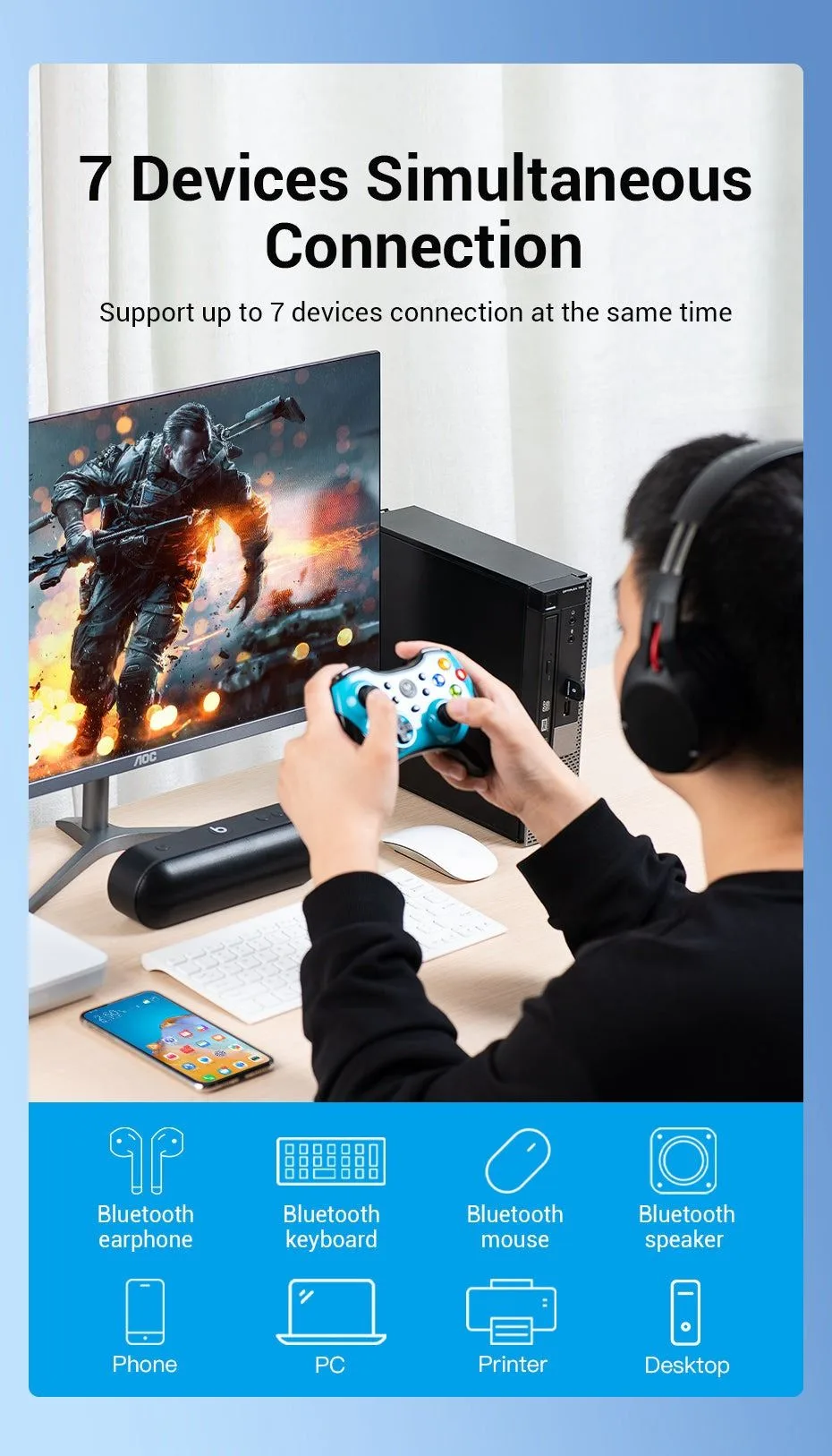 Vention USB 5.0 Bluetooth Adapter - CDSB0