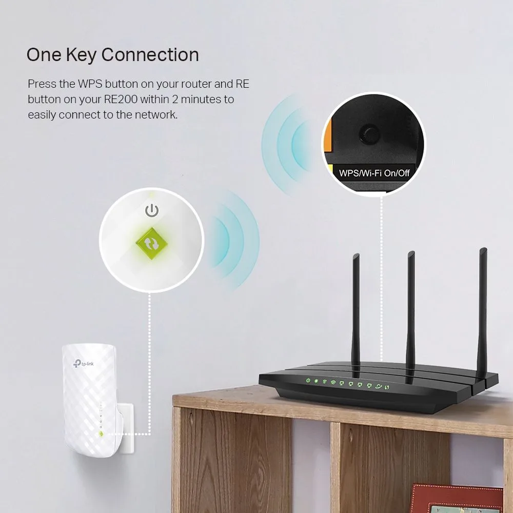 مقوي إشارة Wi-Fi Mesh من TP-Link RE200 بسرعة AC750