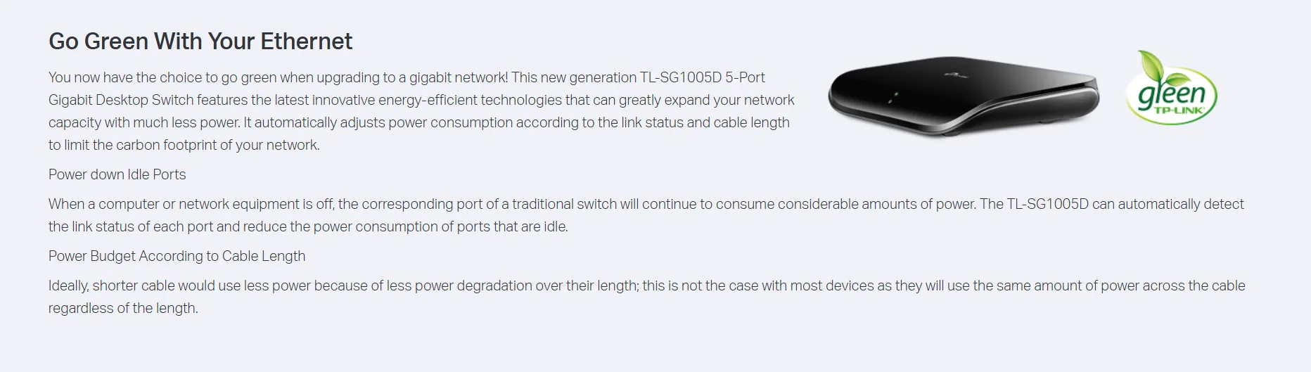 TP-Link 5-Port Gigabit Desktop Switch - TL-SG1005D