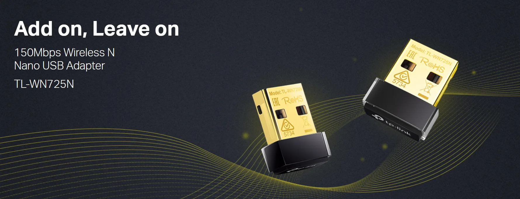 محوّل USB لاسلكي صغير TP-Link TL-WN725N بسرعة 150 ميجابت/ث