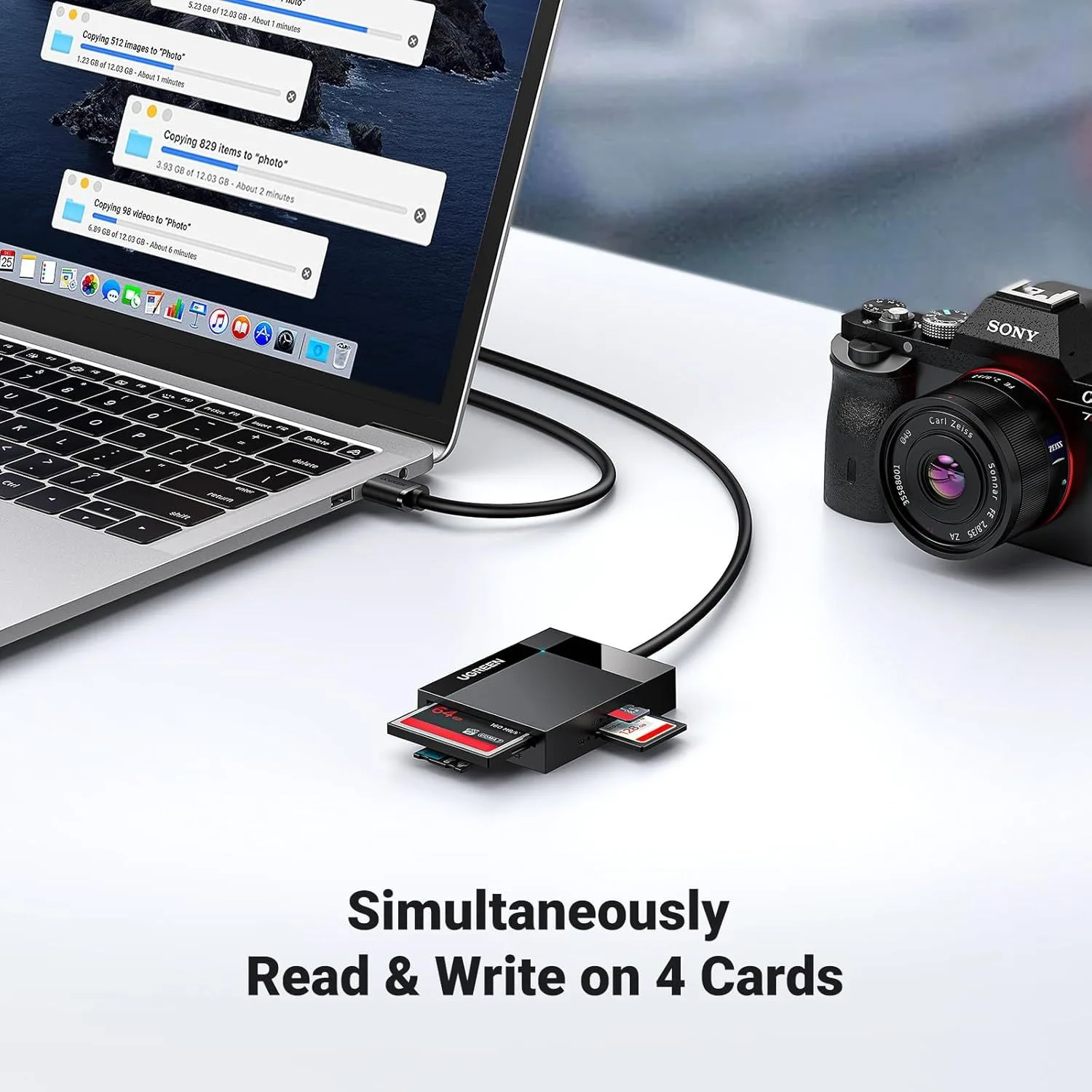 Ugreen 4-in-1 USB 3.0 Card Reader (SD/CF/TF/MS)- 30333