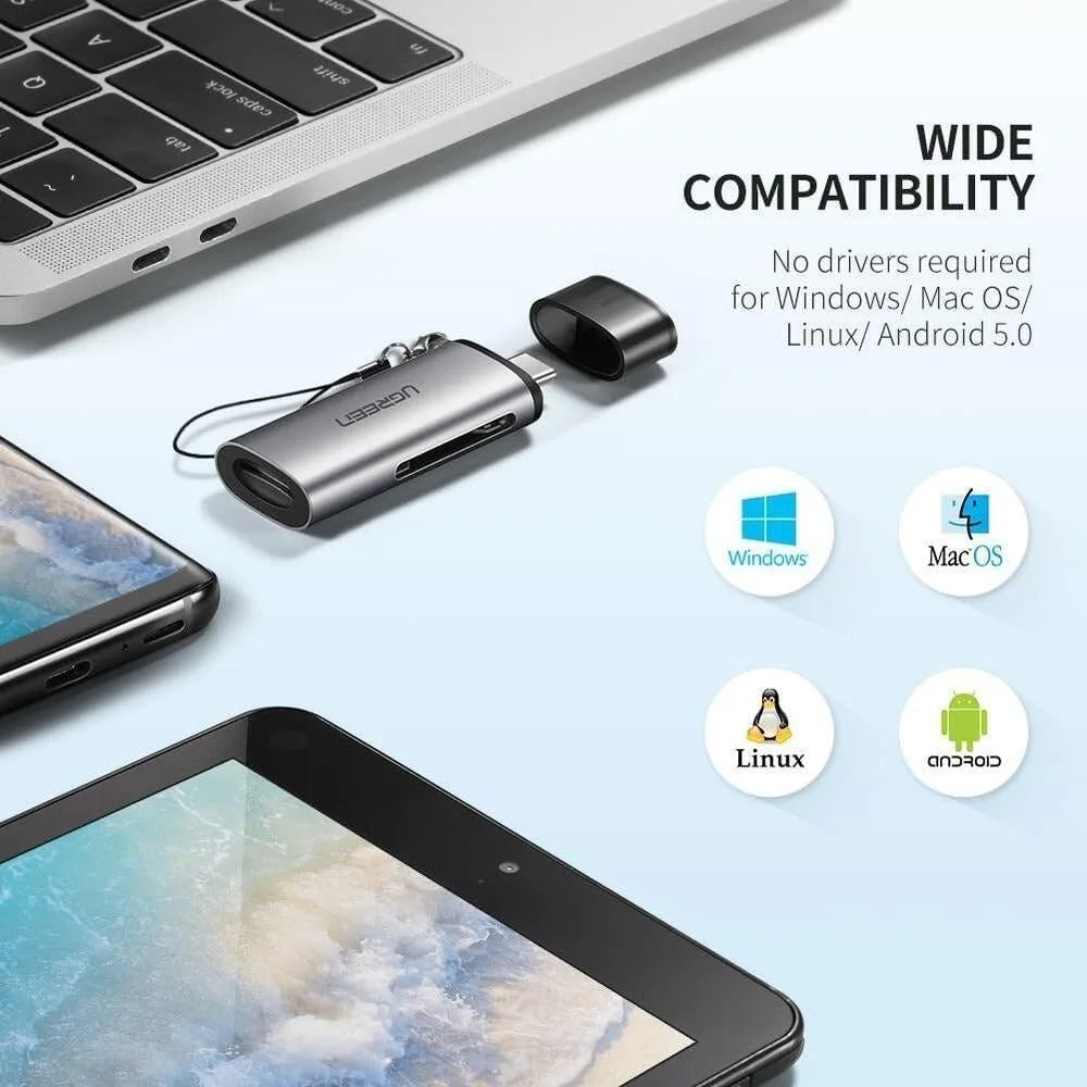 قارئ بطاقات UGREEN بمنفذ USB-C (TF/SD) - 50704