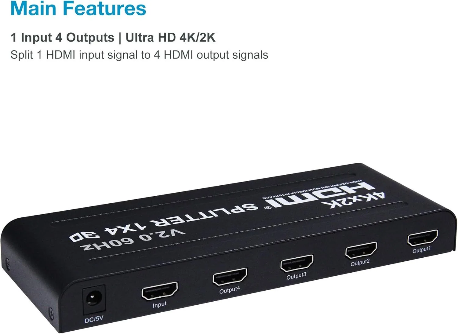 موزّع HDMI بدقة 4K من مدخل إلى 4 مخارج بجودة عالية - AYTC