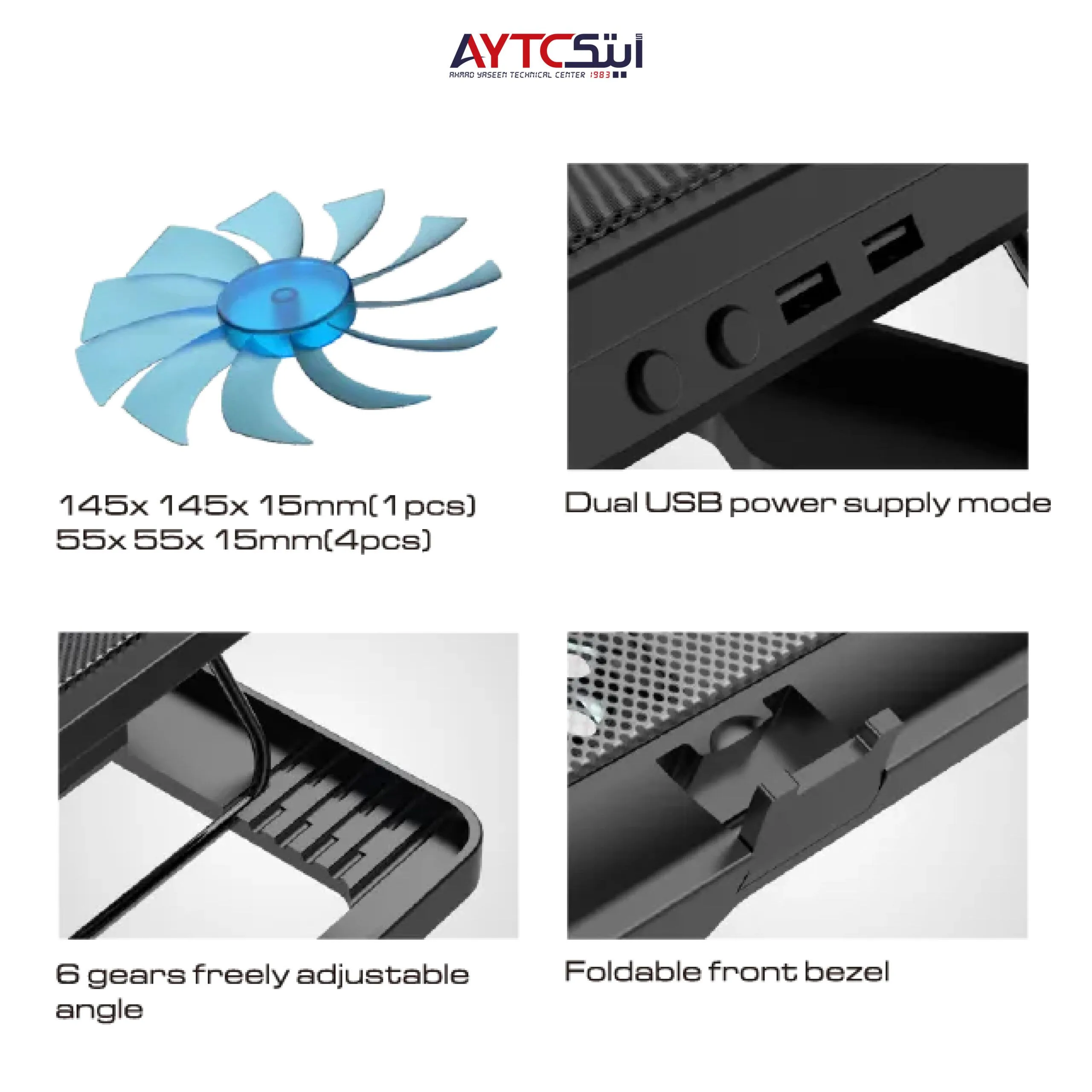 Adjustable Gaming Laptop RGB Cooling Pad