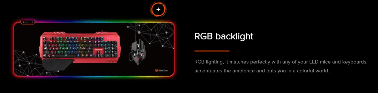 لوحة ماوس للألعاب Meetion PD121 بإضاءة RGB