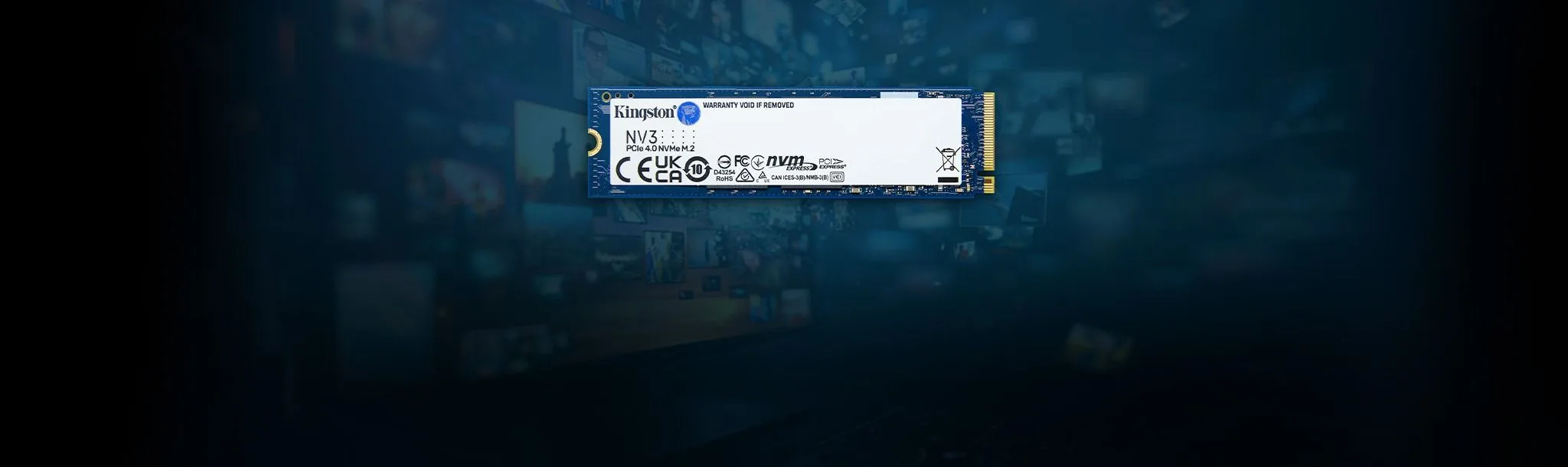 قرص SSD داخلي Kingston NV3 سعة 2TB نوع M.2 2230 NVMe PCIe 4.0 Gen 4x4 بسرعة حتى 6000 ميجابايت/ث