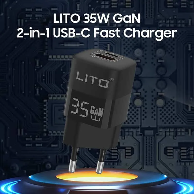 Lito LT-G01 Type-C+USB-A 35w Fast GaN Charger