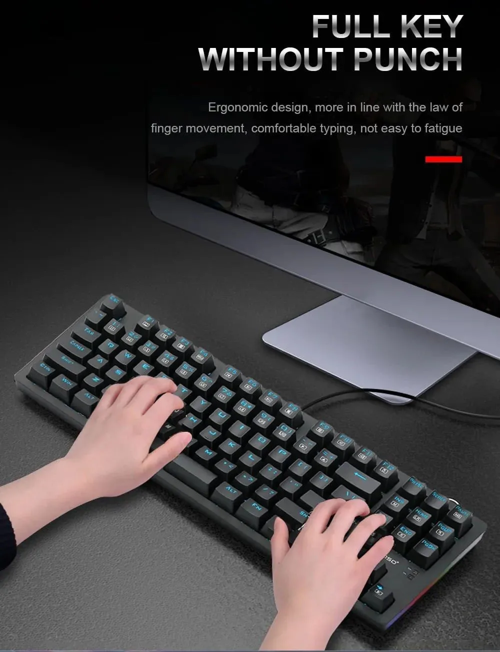 طقم ألعاب E-YOOSO Z-737 - مفاتيح Blue Switch