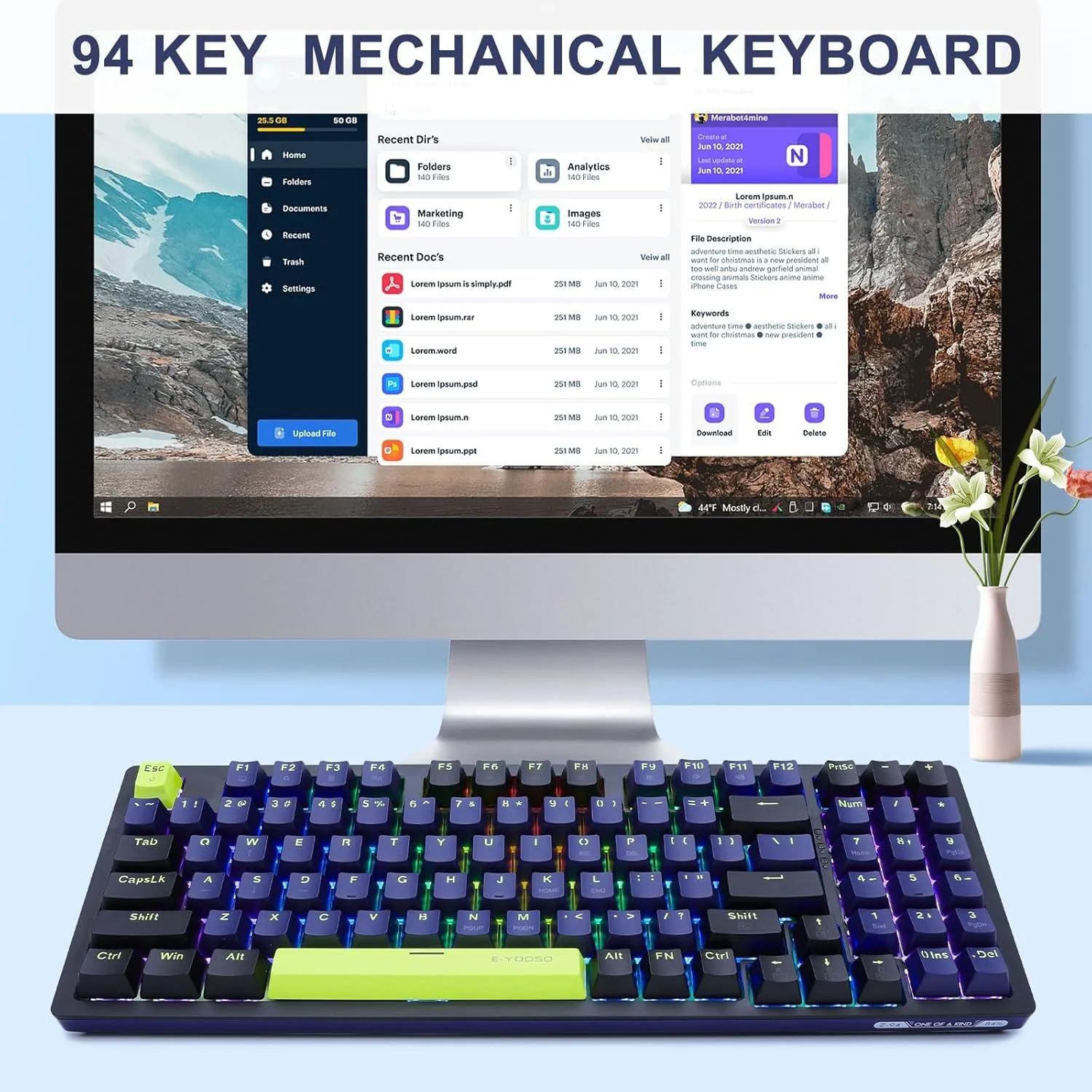 كيبورد ألعاب E-YOOSO Z-94 - مفاتيح Blue Switch