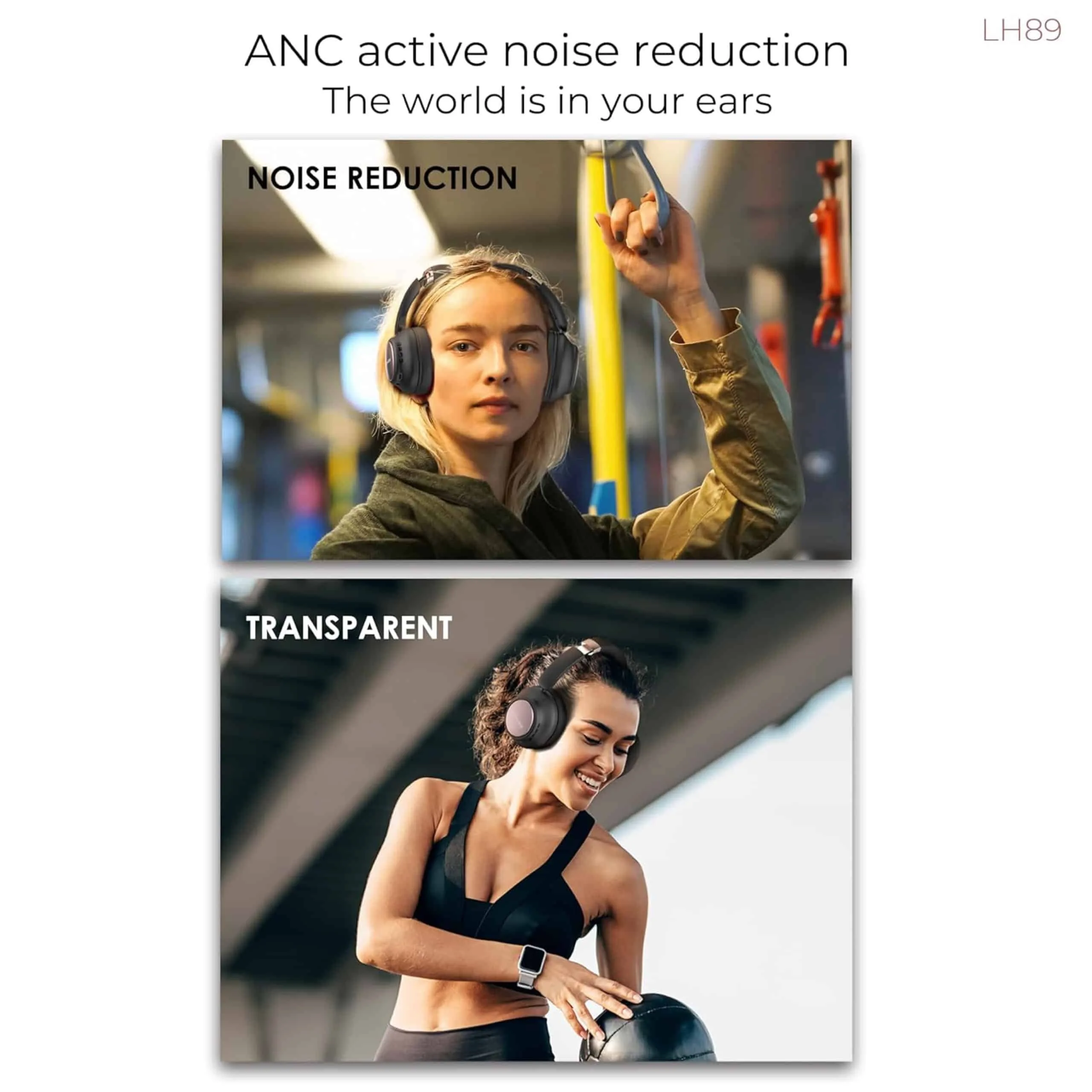 سماعة رأس لاسلكية Lenyes LH89 بخاصية إلغاء الضوضاء ANC