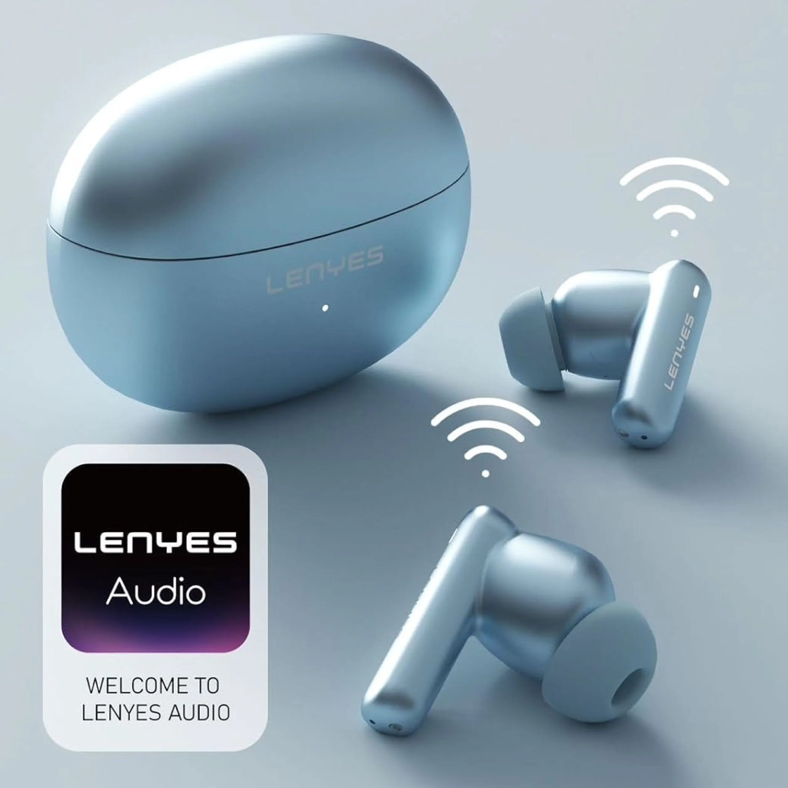 سماعات أذن لاسلكية Lenyes AIR 100 Milano بخاصيتي ANC وENC - أزرق
