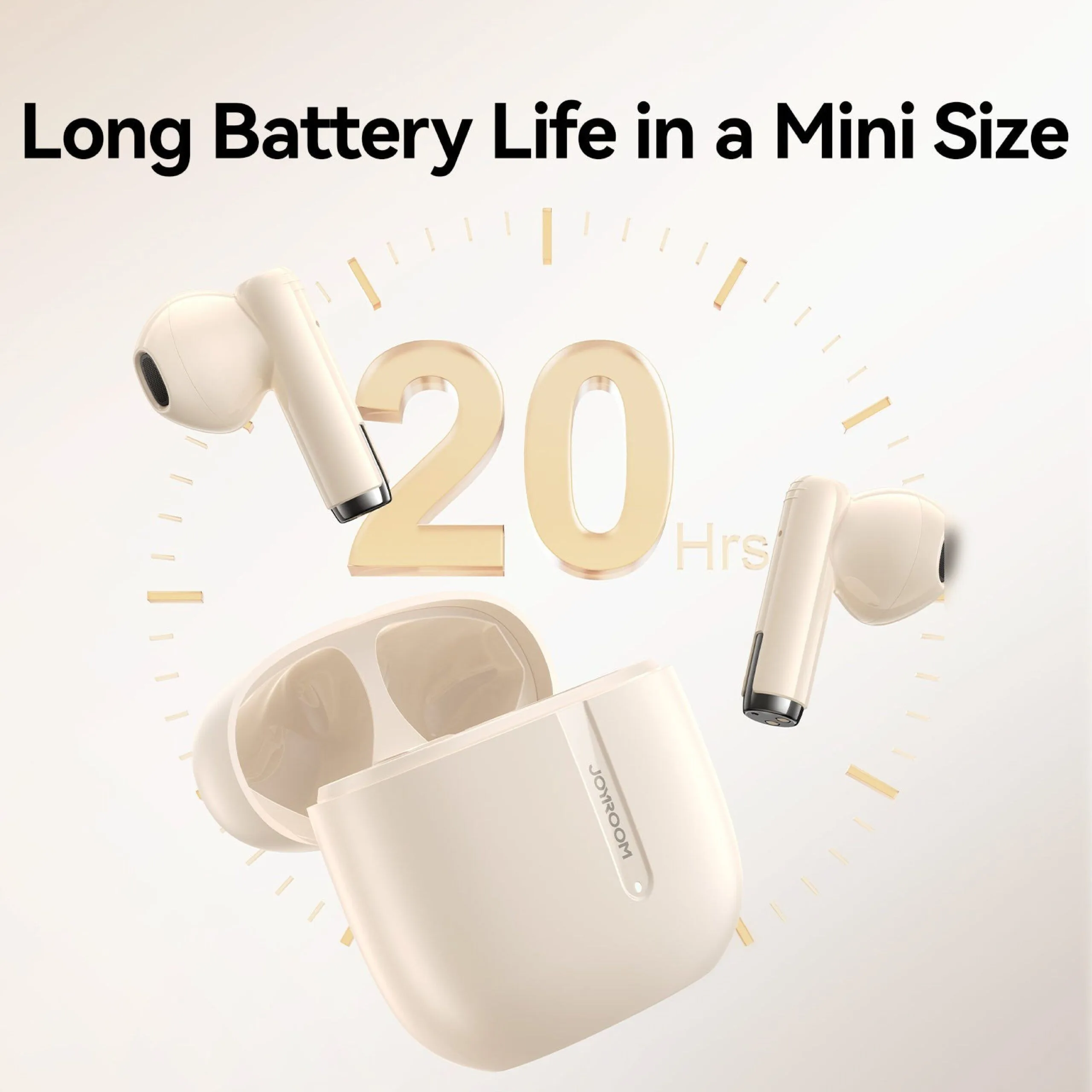 سماعات أذن بلوتوث لاسلكية Joyroom Jpods PB3 بخاصية ENC - بيج