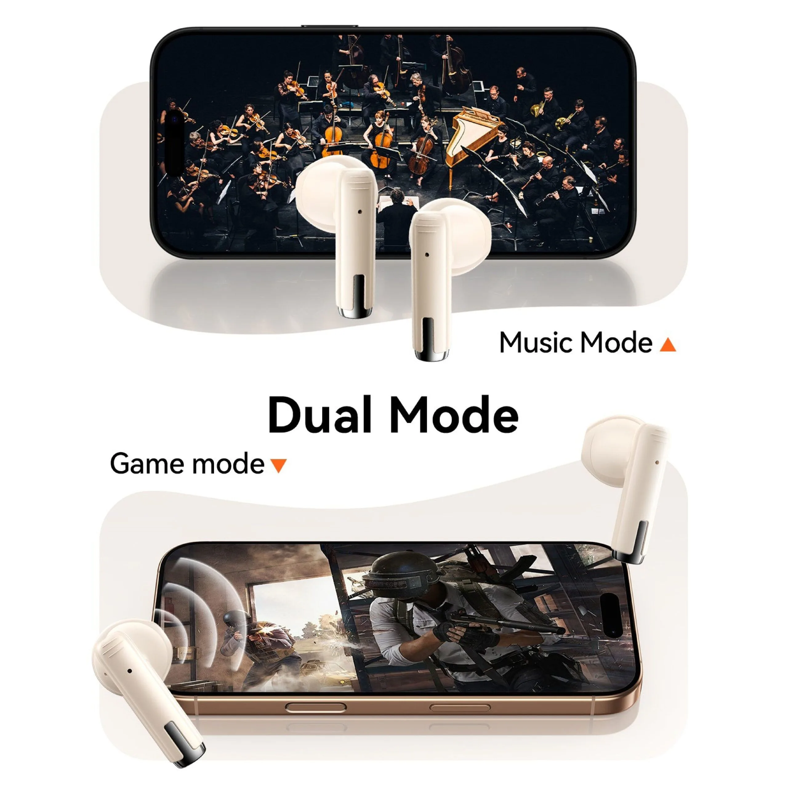 سماعات أذن بلوتوث لاسلكية Joyroom Jpods PB3 بخاصية ENC - بيج