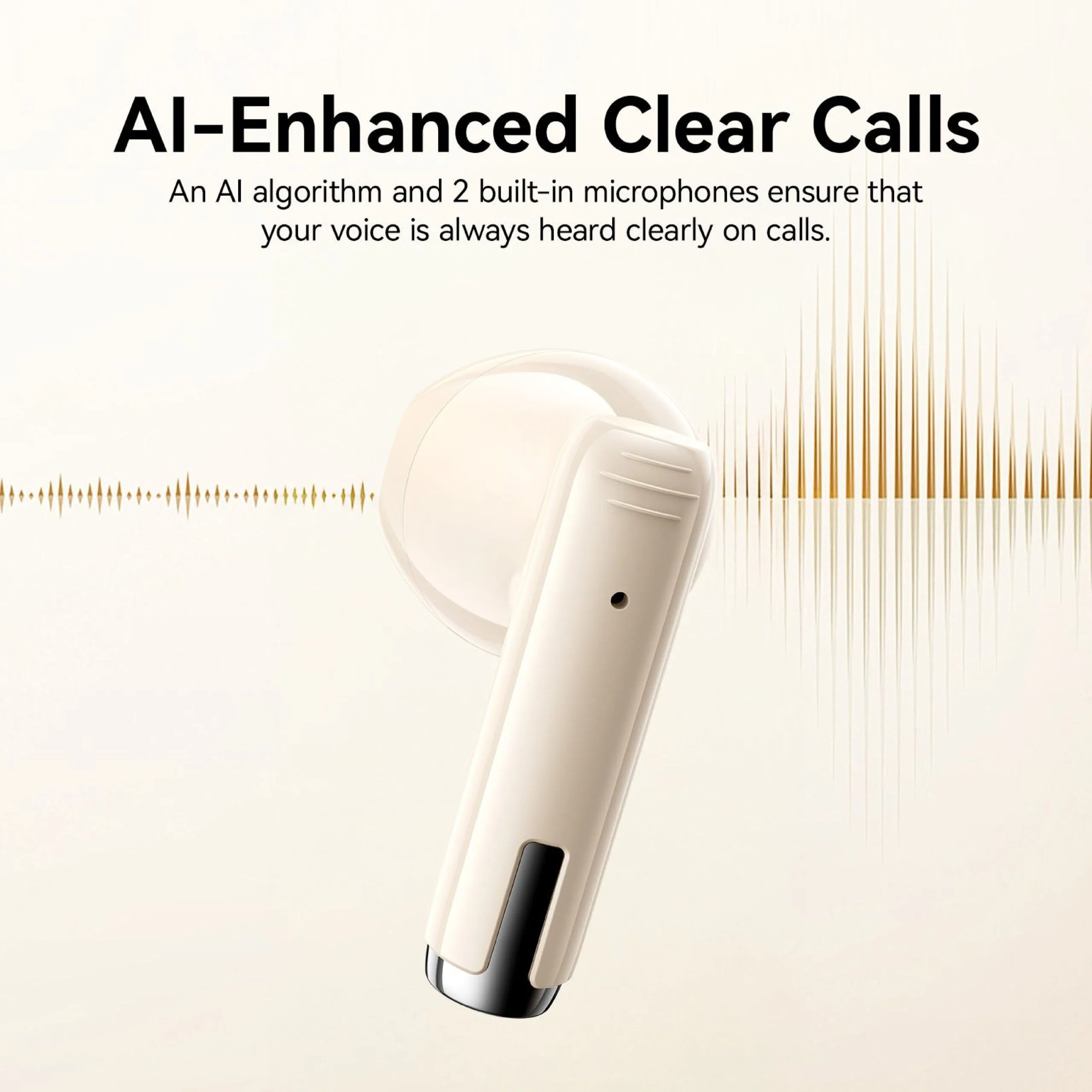 سماعات أذن بلوتوث لاسلكية Joyroom Jpods PB3 بخاصية ENC - بيج
