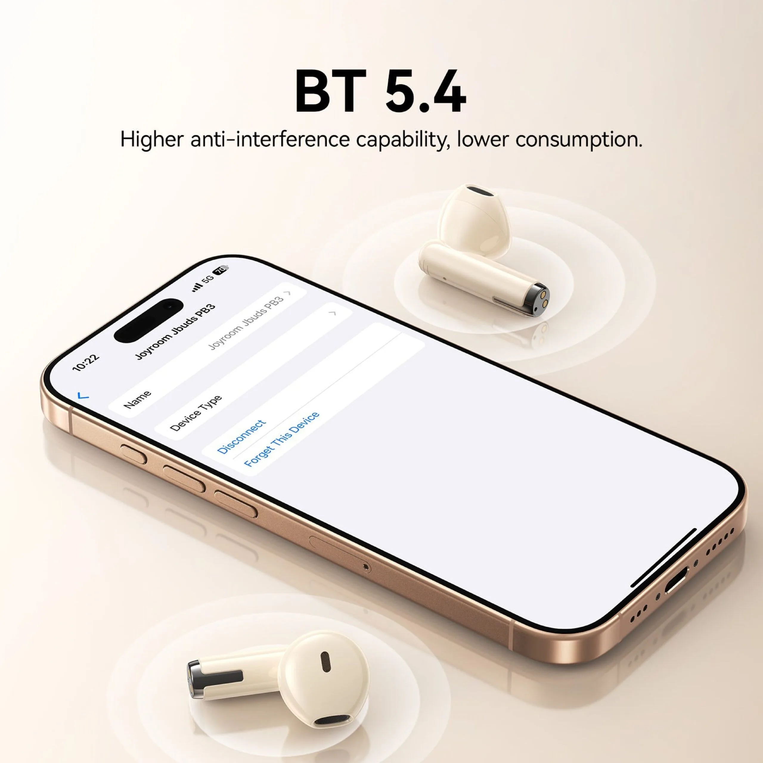 سماعات أذن بلوتوث لاسلكية Joyroom Jpods PB3 بخاصية ENC - بيج