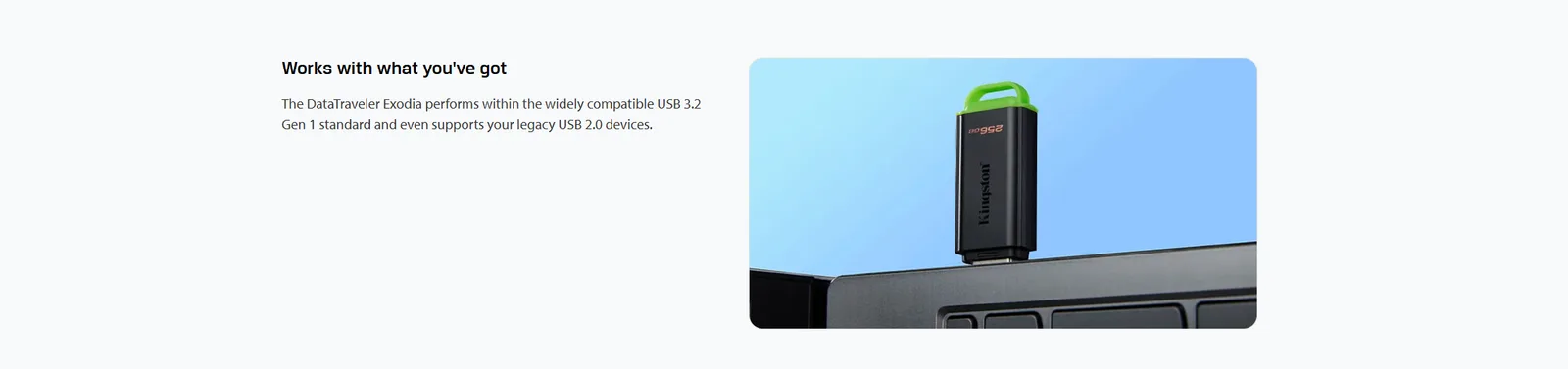Kingston 64GB DataTraveler® Exodia™ G2 USB A 3.2 Gen 1 Flash Drive