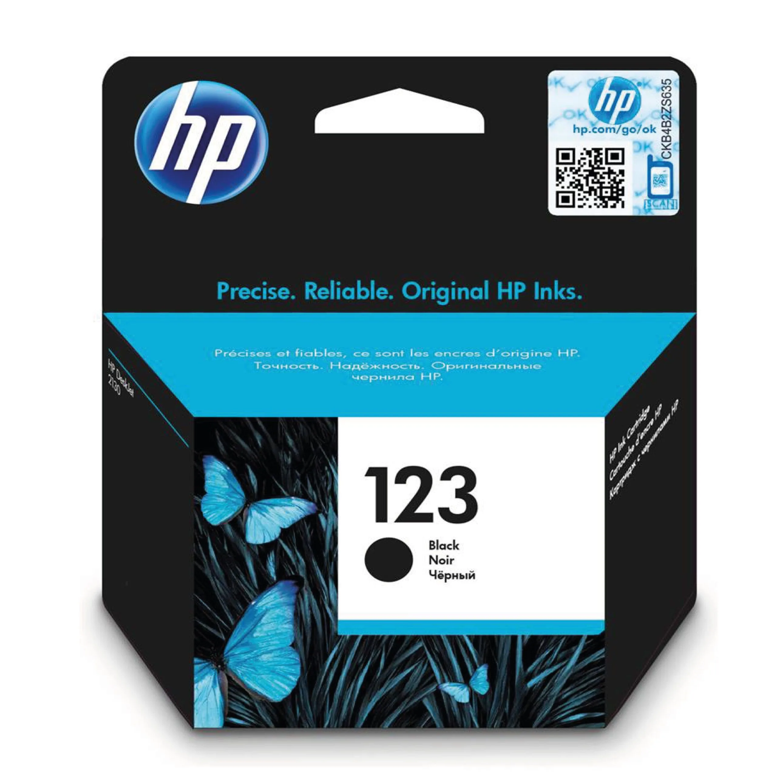 HP 123 Black Original Ink Cartridge - F6V17AE