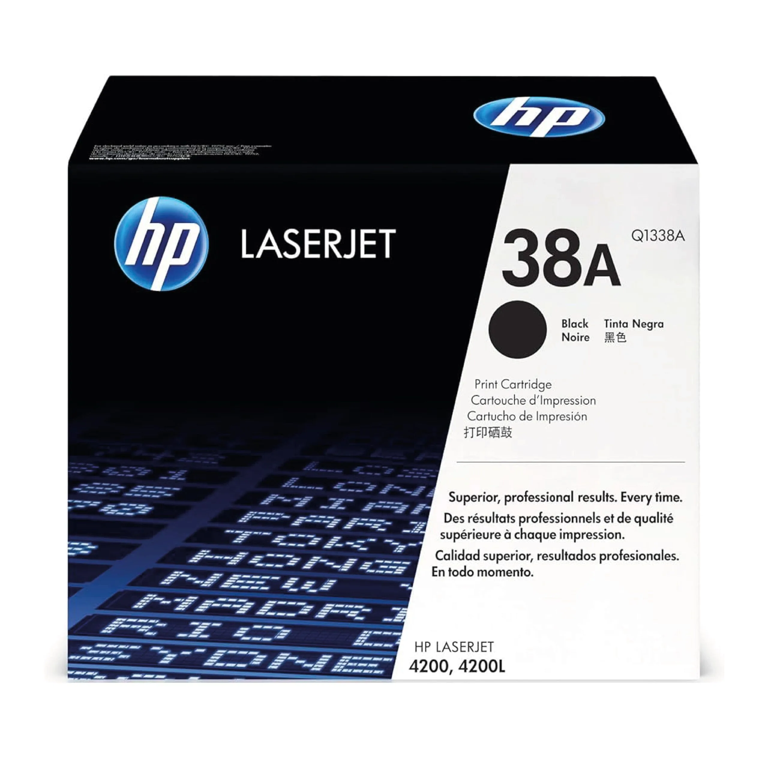 HP 38A Black Original Laser Toner Cartridge - Q1338A