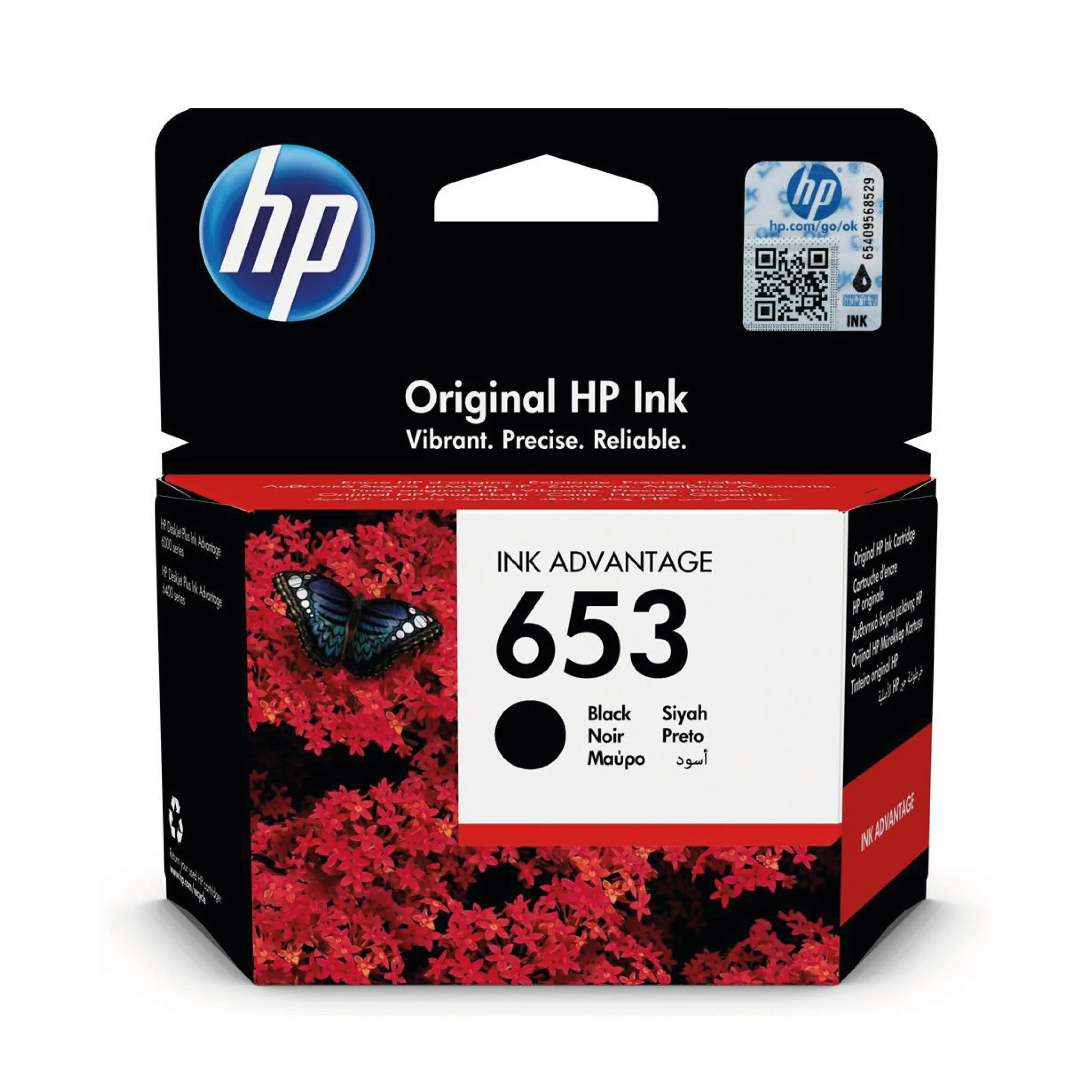 HP 653 Black Original Ink Cartridge - 3YM75AE