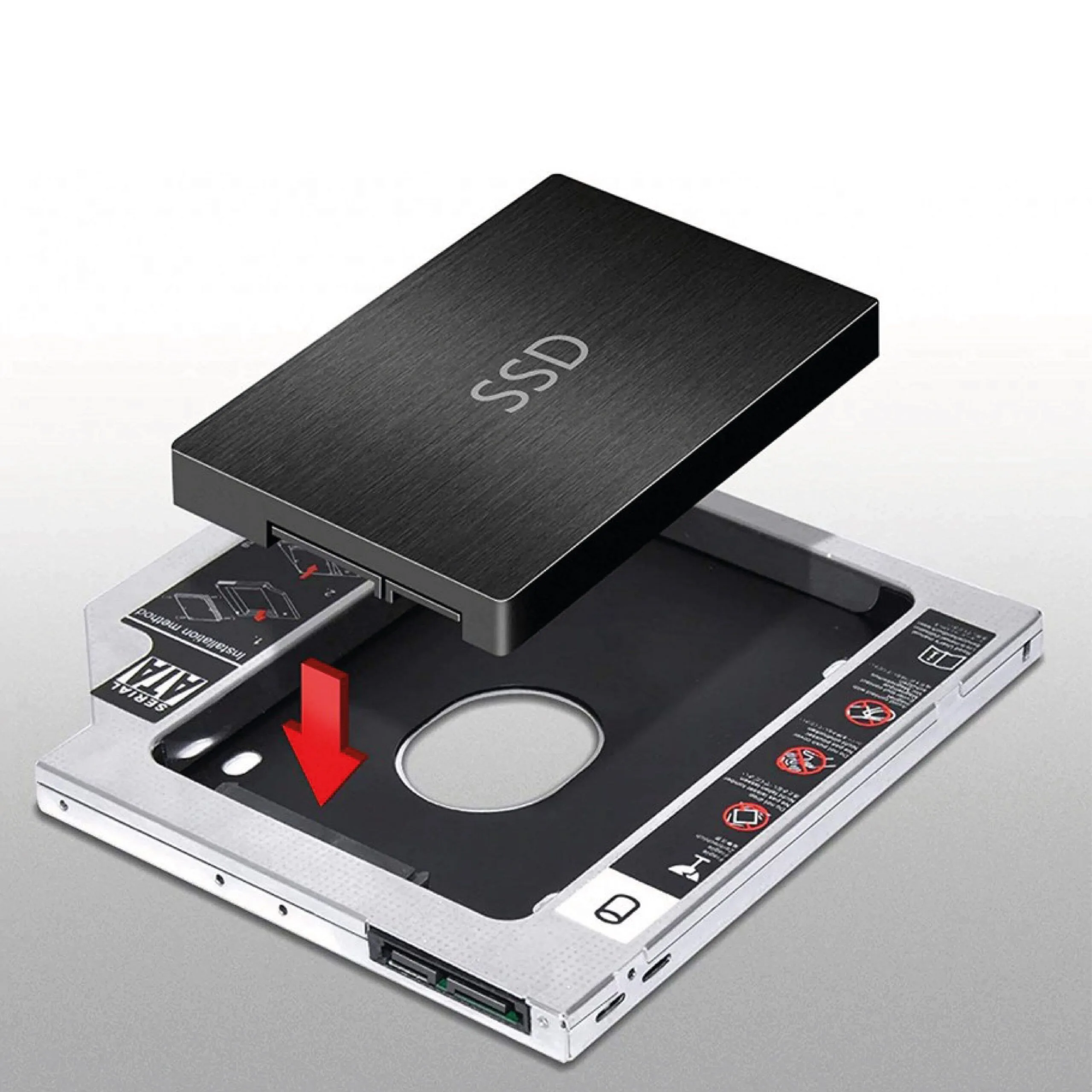 كادي هارد ديسك/SSD للابتوب بسماكة 9.5 ملم بدل محرك الأقراص - 2.5 بوصة SATA