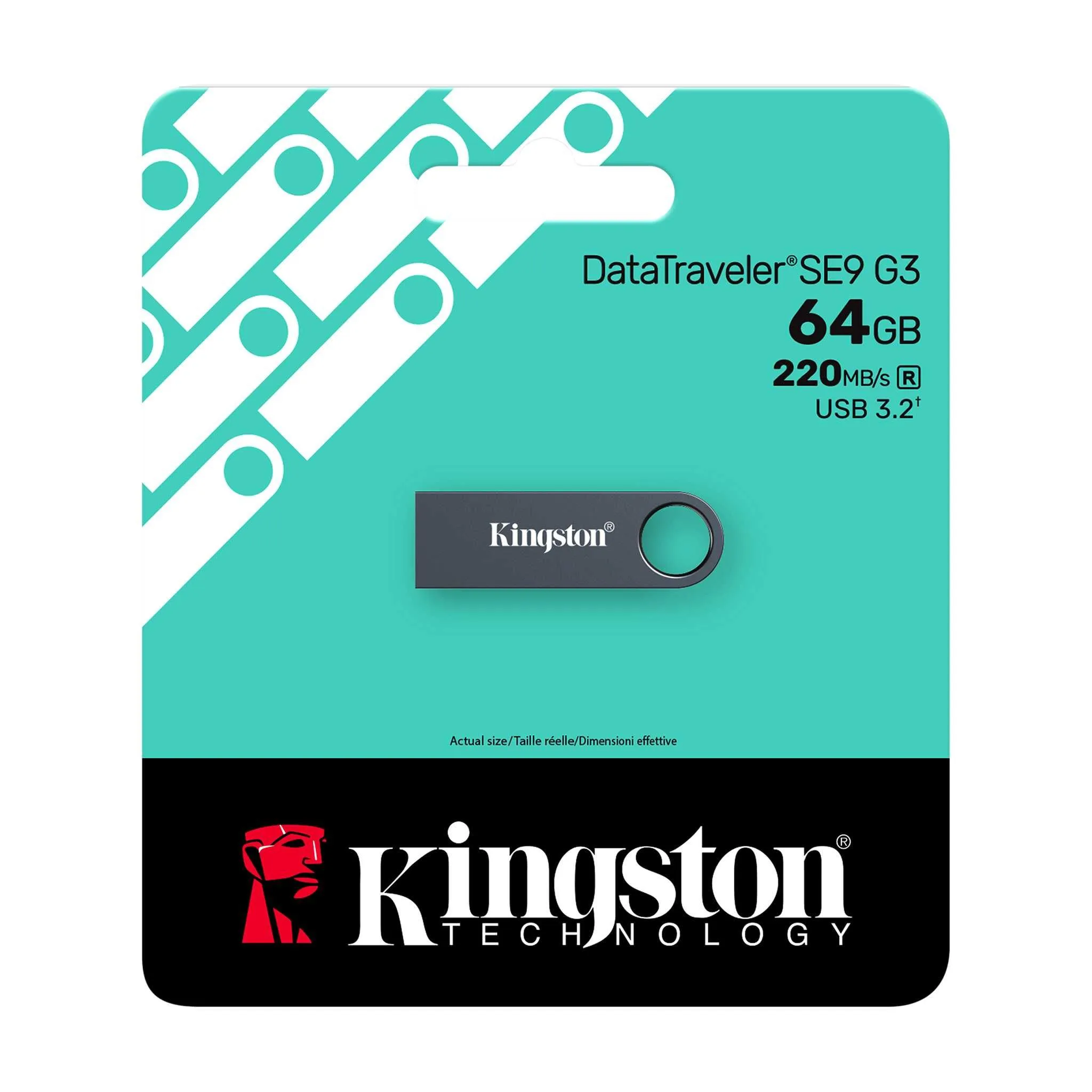 Kingston 64GB DataTraveler SE9 G3 USB A 3.2 Flash Drive - Dark Nickel