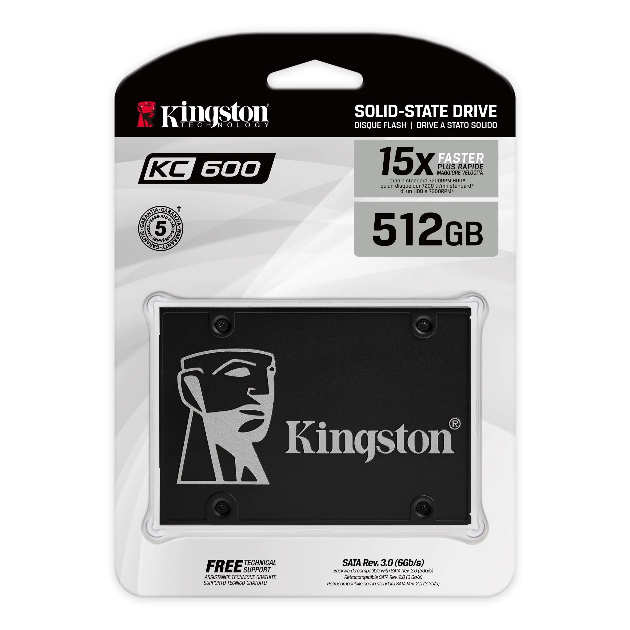 Kingston KC600 512GB 15X SATA III Solid State Drive Internal SSD