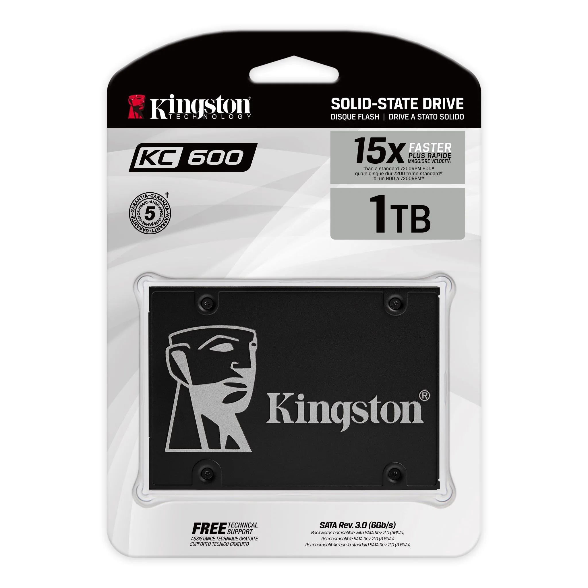 قرص SSD داخلي Kingston KC600 سعة 1TB بواجهة SATA III