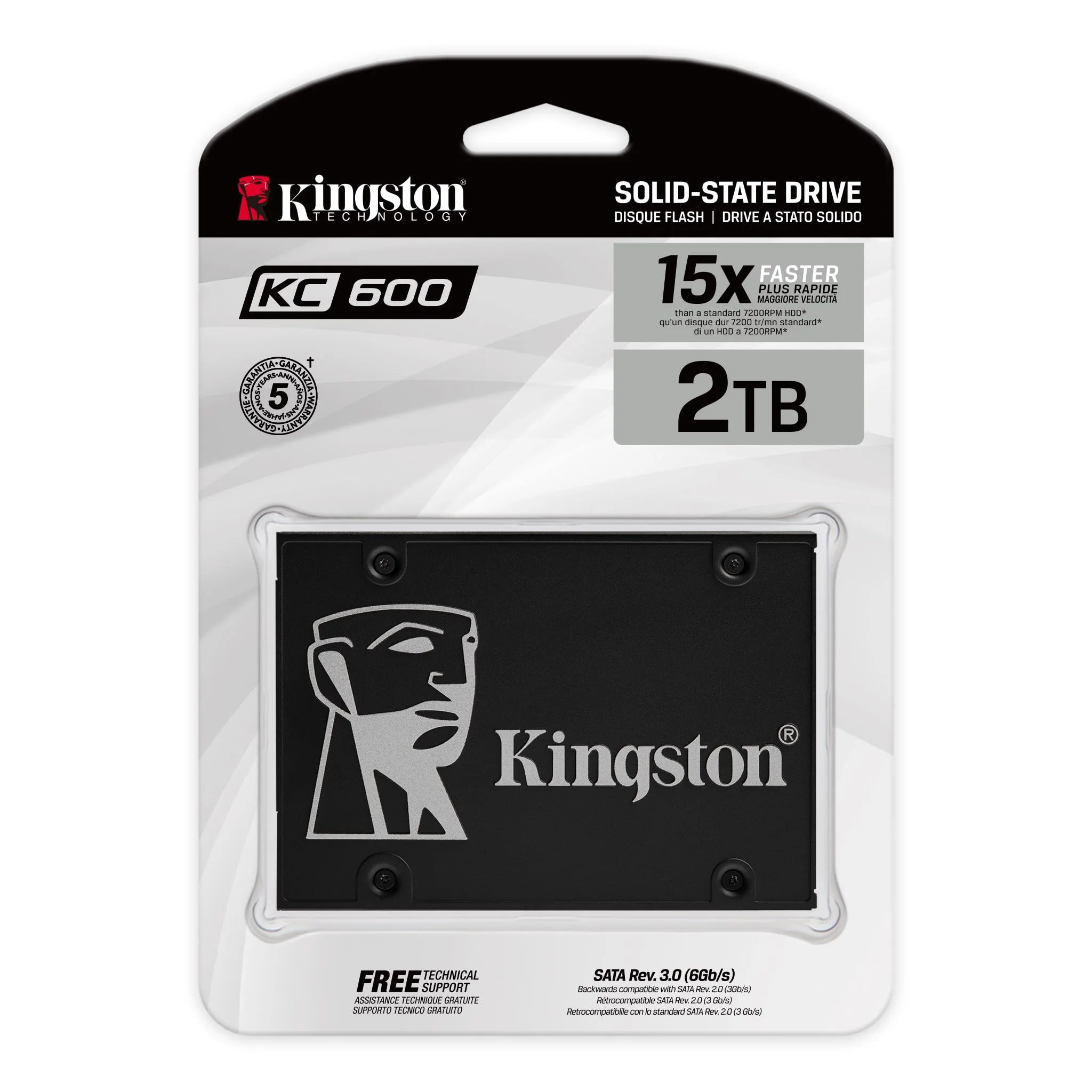 قرص SSD داخلي Kingston KC600 سعة 2TB بواجهة SATA III