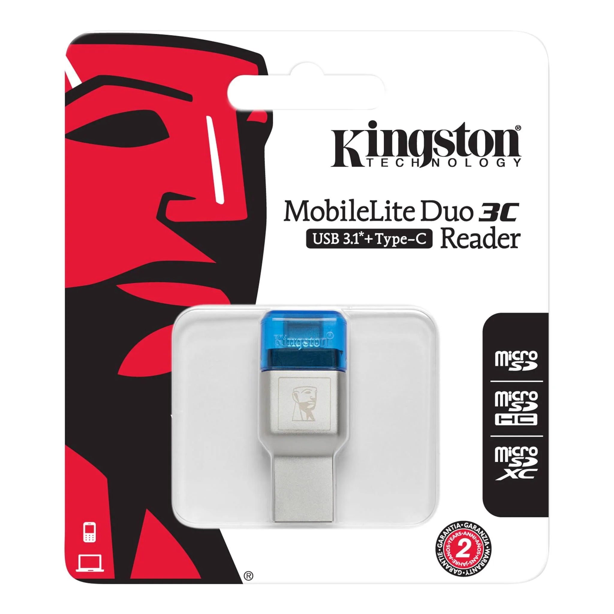Kingston MobileLite Duo 3C Type-C & USB-A MicroSD Card Reader